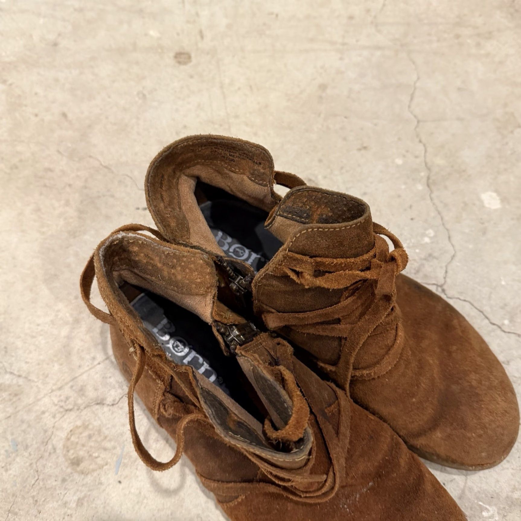 Born Born TARKILN Glazed Ginger Brown Distressed Leather Ankle Boots Size 6.5 M Women Boot Suede Leather Ankle Shoe - Pre-owned Fair Size US 7 / IT 37 - 3 Thumbnail