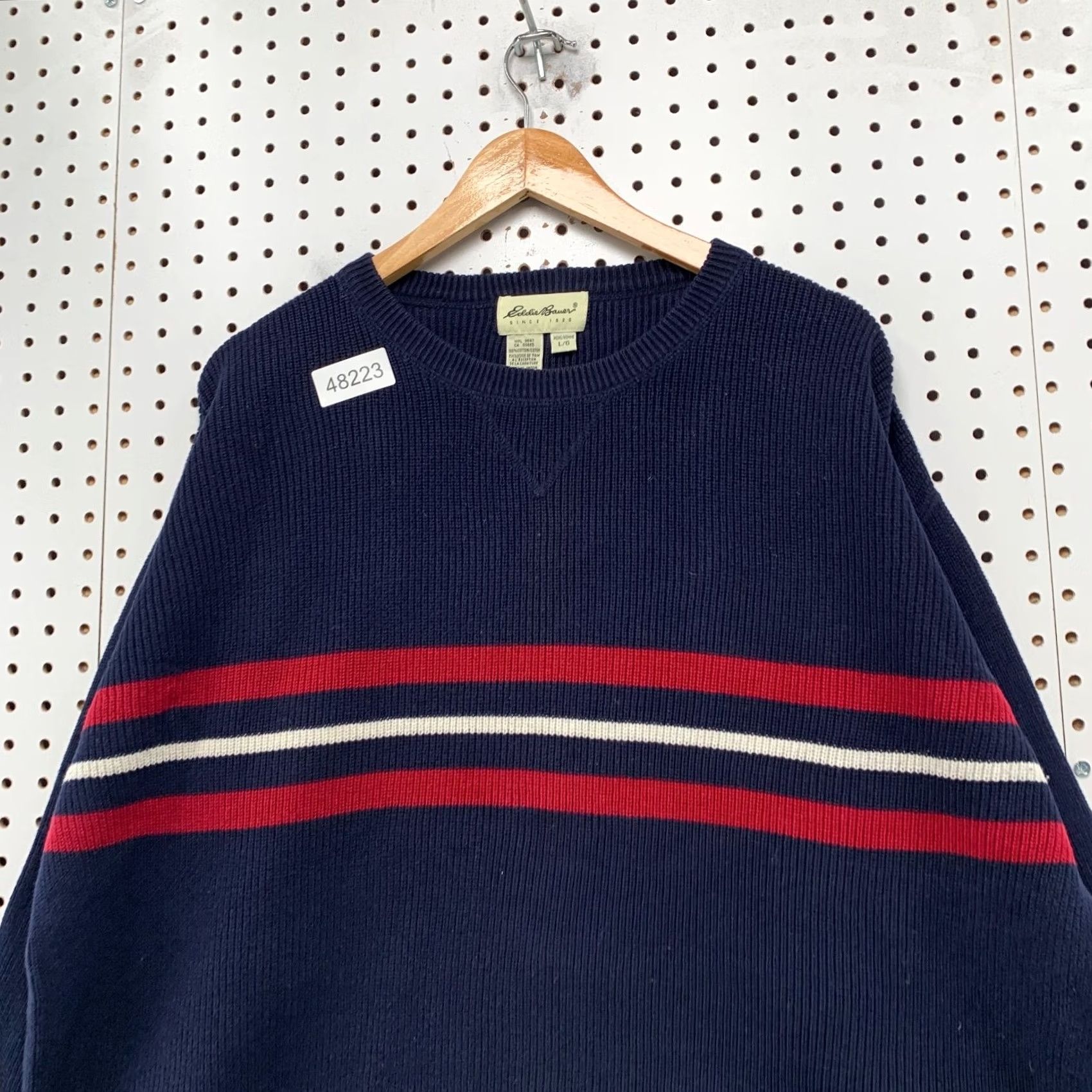 Eddie Bauer VINTAGE Eddie Bauer Knit Sweater Mens M Blue Striped Punk Mall Ribbed Pullover Shirt/ Sweater Size US M / EU 48-50 / 2 - 5 Thumbnail