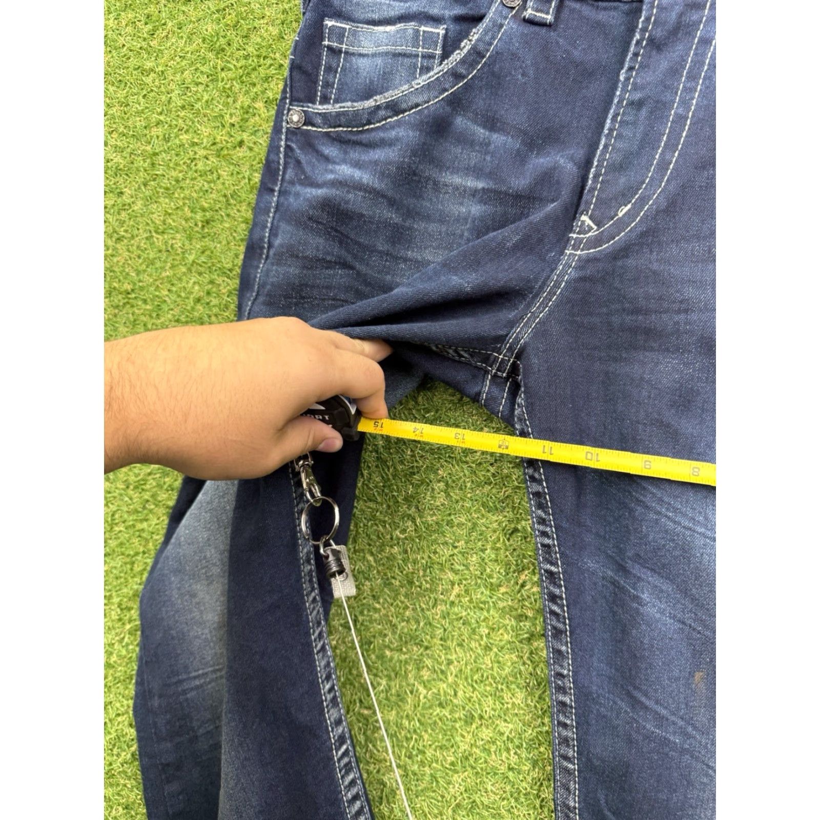 Silver Jeans Co. VINTAGE Silver Jeans Gordie Buckle Buckle Bke Relaxed Straight Jeans 33x34 Dark Blue 90s Grunge Mens Size US 33 - 6 Thumbnail