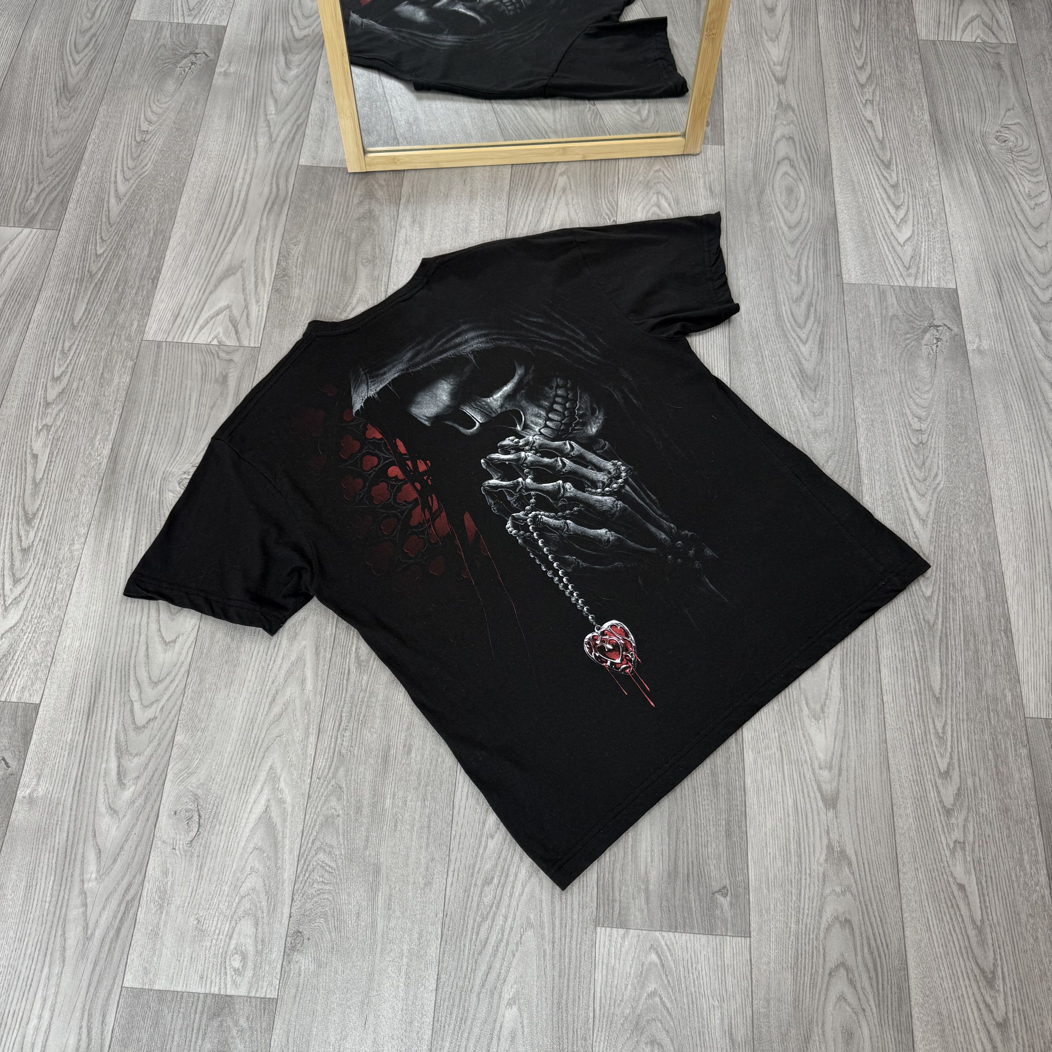 Vintage Vintage Spiral Death and Angel 90s Graphic Black Tee Shirt M Size US M / EU 48-50 / 2 - 4 Thumbnail