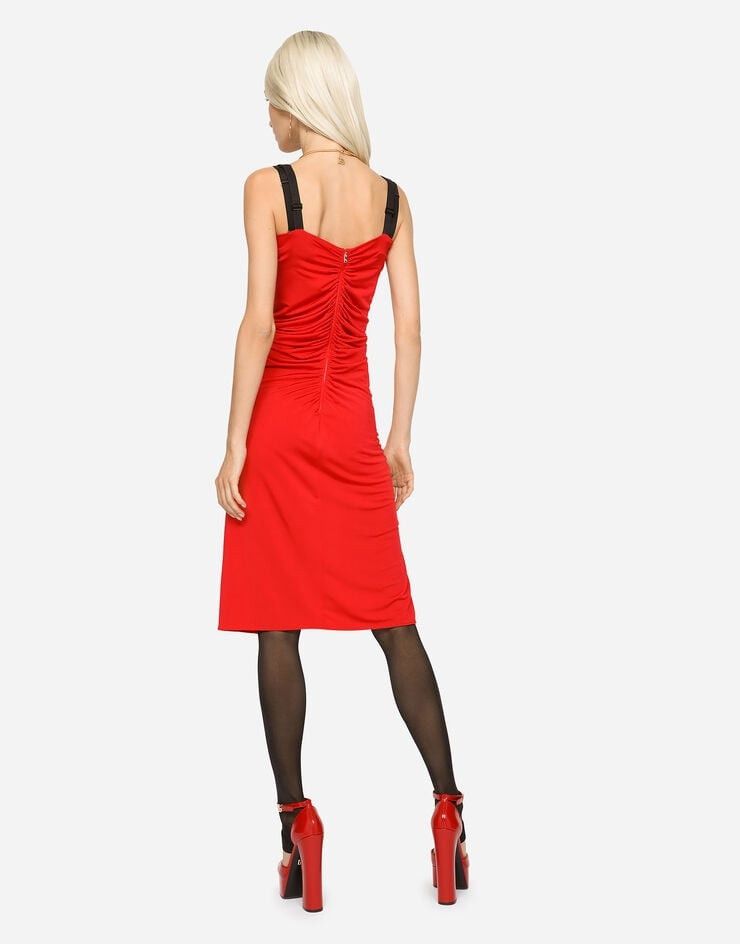 Dolce & Gabbana o1y0825 Sleeveless Midi Dress in Red Size L / US 10 / IT 46 - 4 Thumbnail