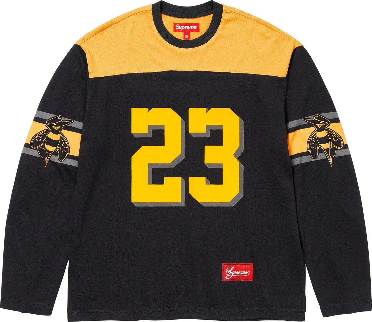 image of Supreme Bumblebee L/s Football Top in Black, Men's (Size Small)