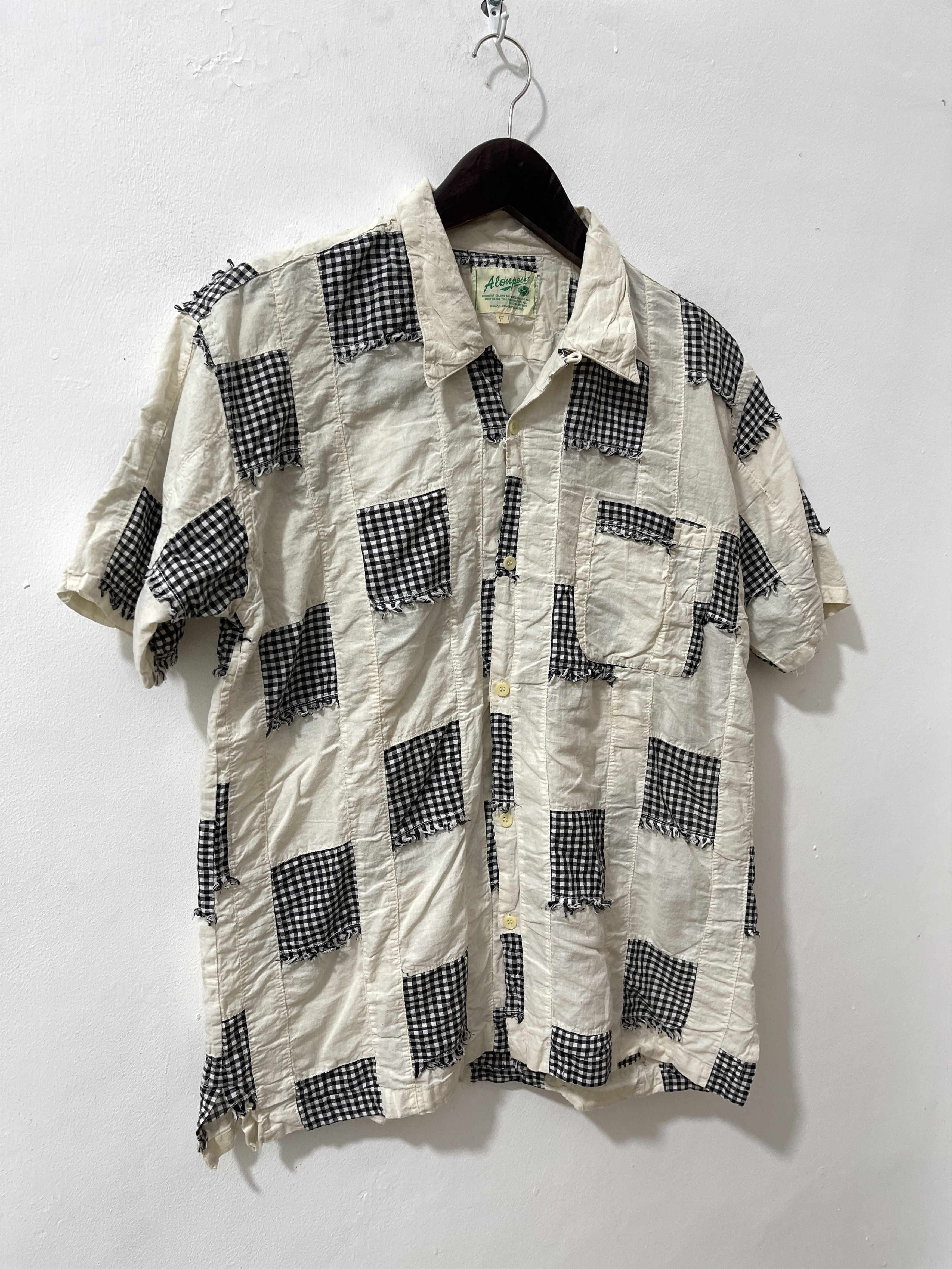 Vintage Thrashed Japan Crazy Patchwork Art Check Shirts Size US L / EU 52-54 / 3 - 3 Thumbnail