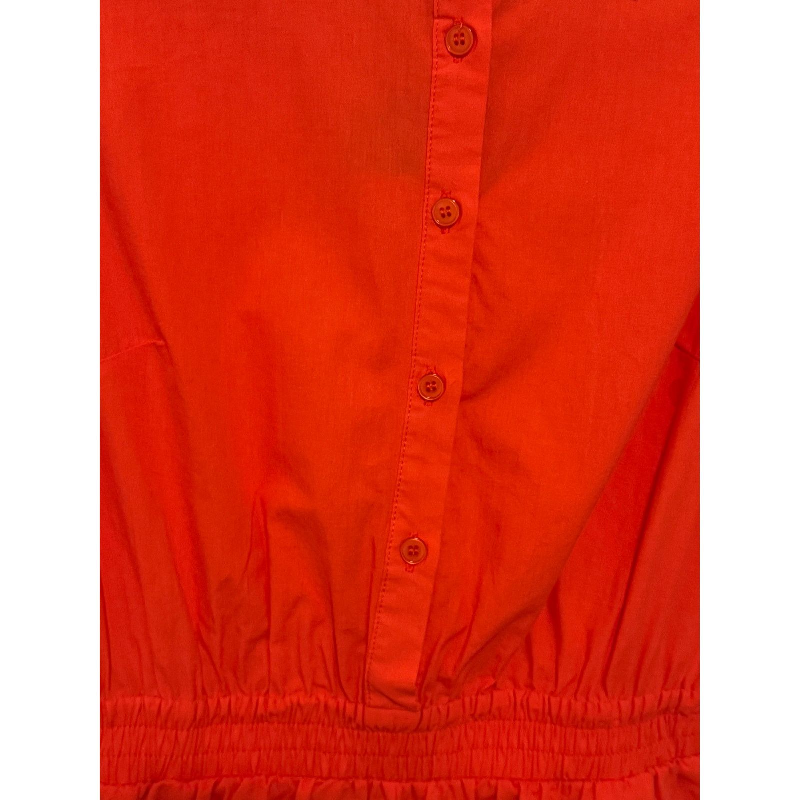 Other MainStrip Red Short Puff Sleeve Collar Button Up Romper Size 24" / US 00 / IT 34 - 5 Thumbnail