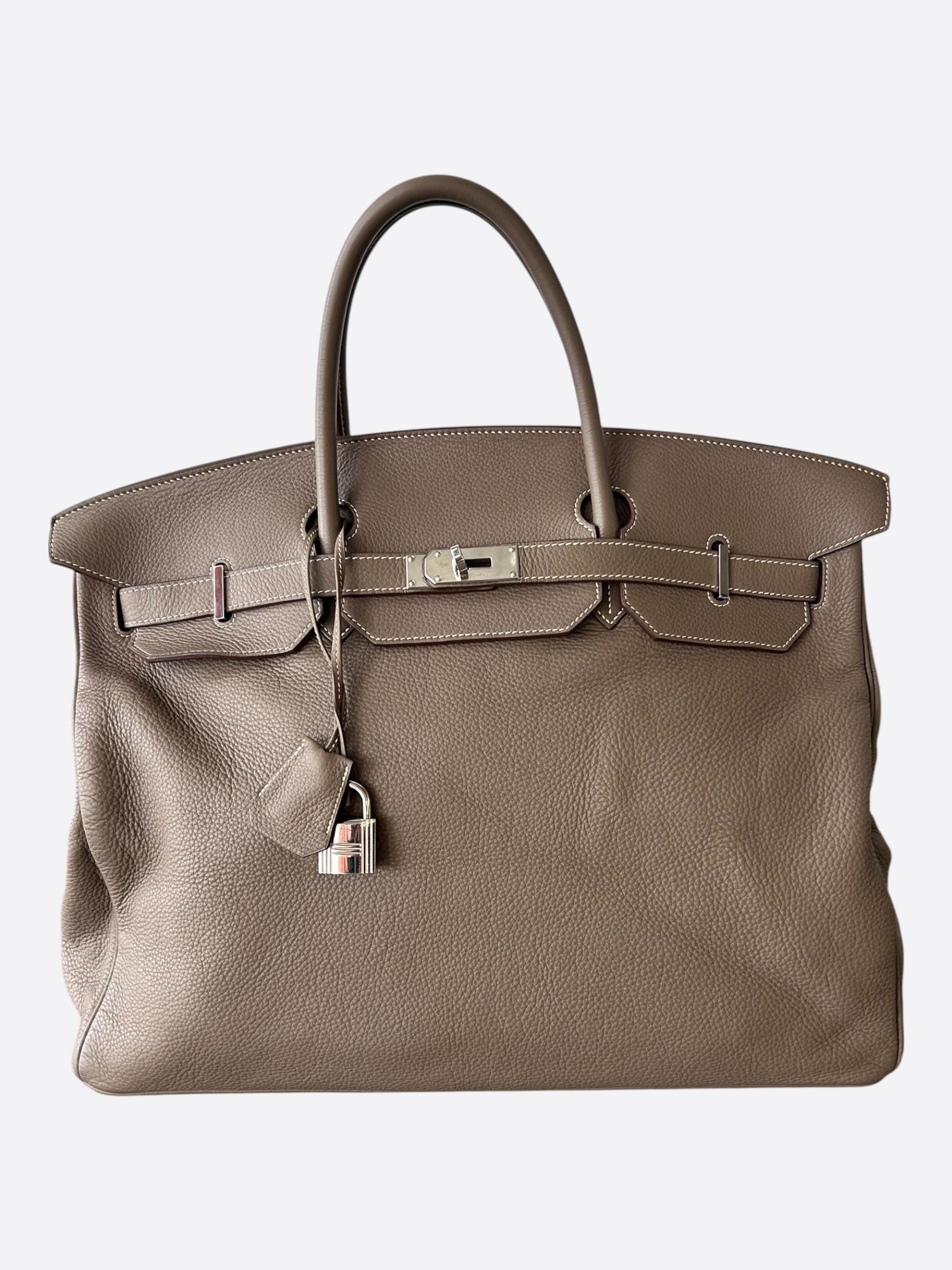 Hermes Hermes Etoupe Togo & Palladium Hardware Birkin 50 Size ONE SIZE - 1 Thumbnail
