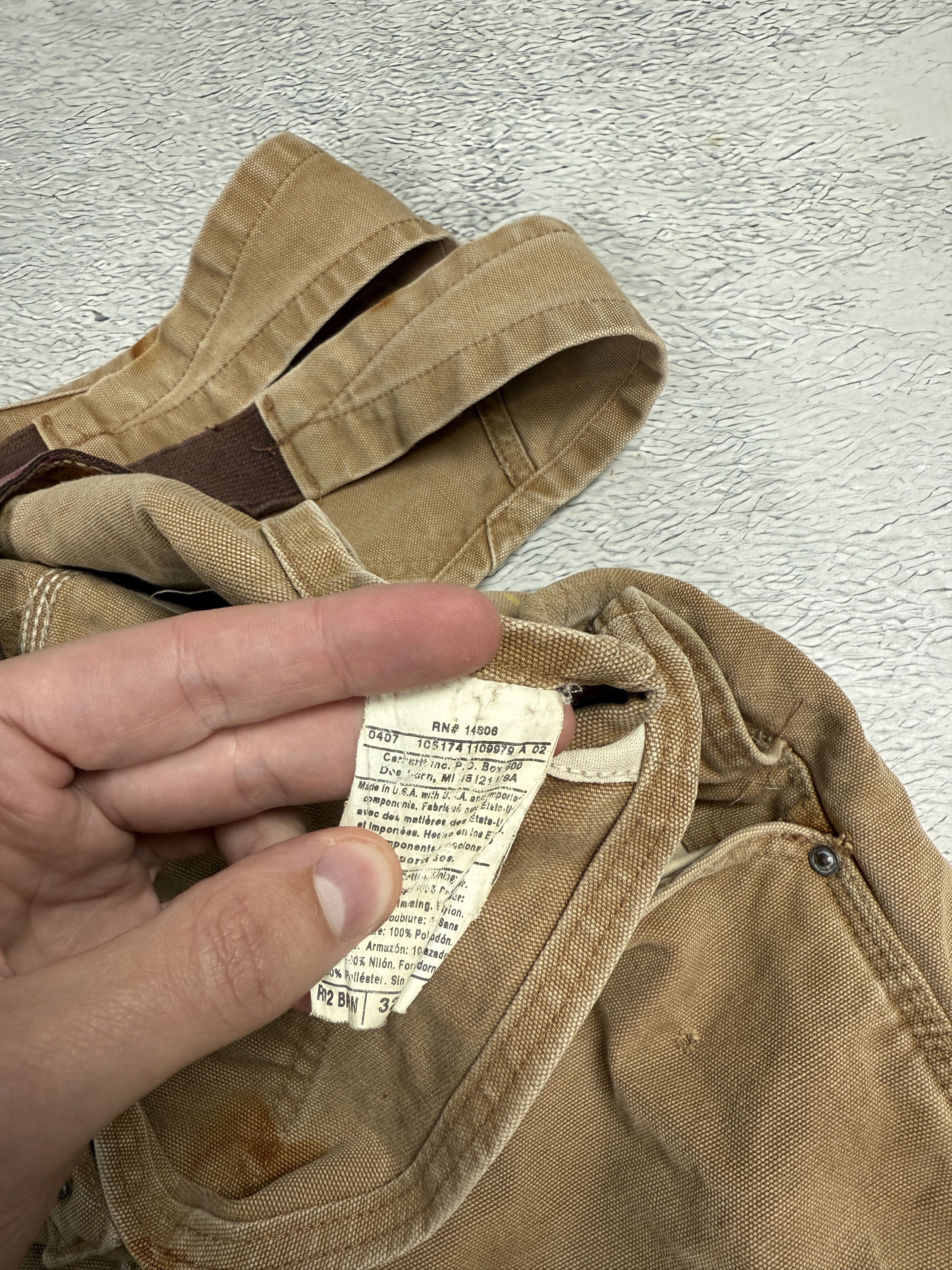 Carhartt Carhartt Vintage Overalls R02 Brown Carpenter Painted Faded Size US 32 / EU 48 - 13 Thumbnail