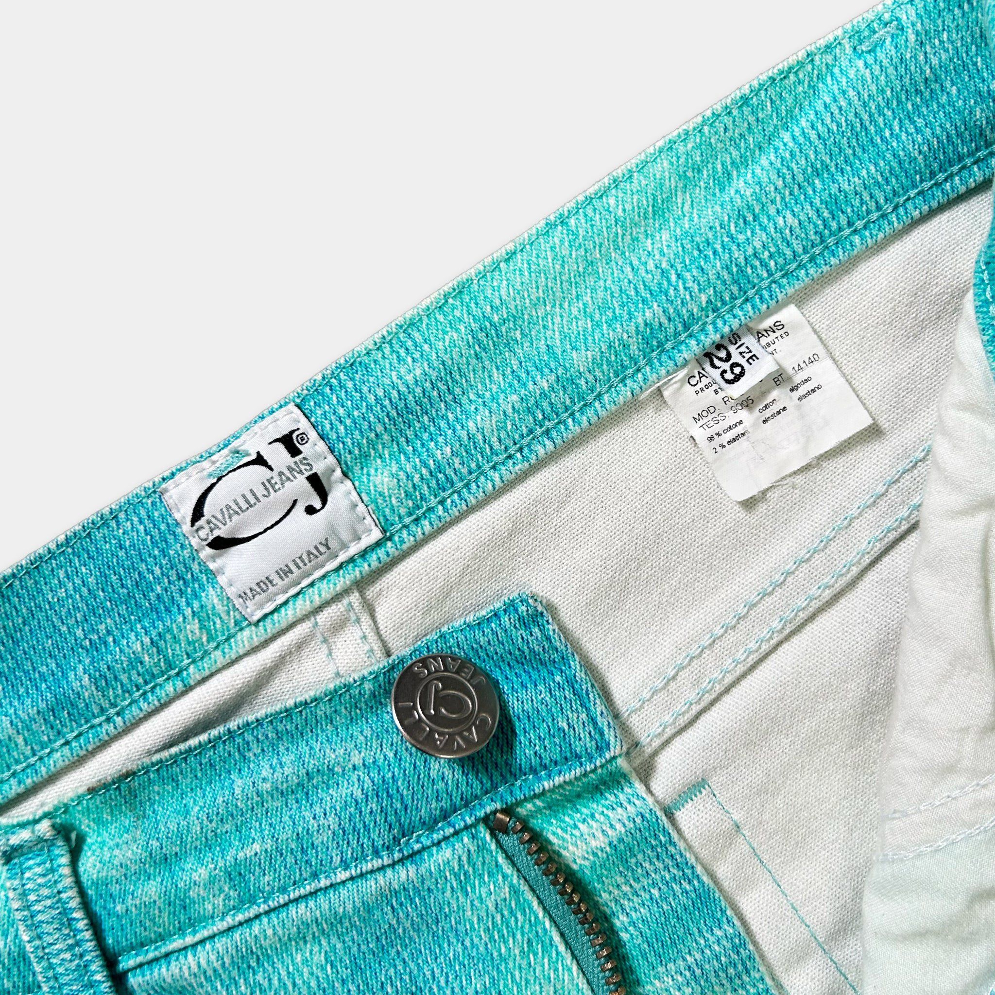 Roberto Cavalli Cavalli 00's Blue Gradient Tie-Dye Jeans Size 29" - 4 Thumbnail