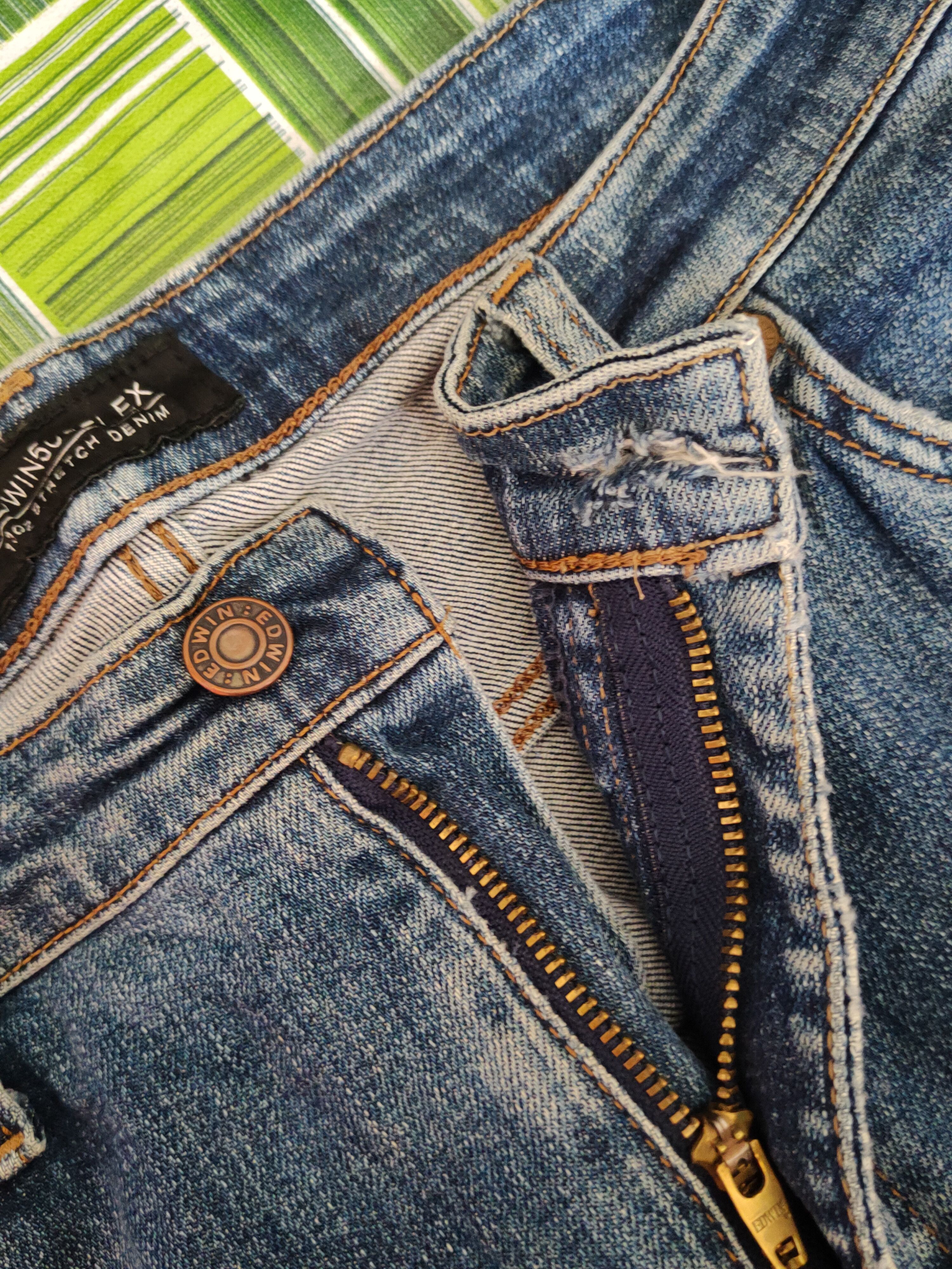 Edwin Edwin Dark Blue Distressed Multipocket Denim #S1609 Size US 35 - 15 Thumbnail