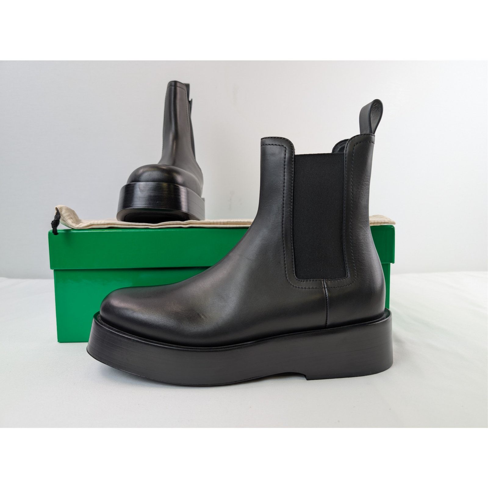 Bottega Veneta o1rshd1 Daisy Calf Torino Ankle Boots in Black Size US 10 / EU 43 - 17 Thumbnail