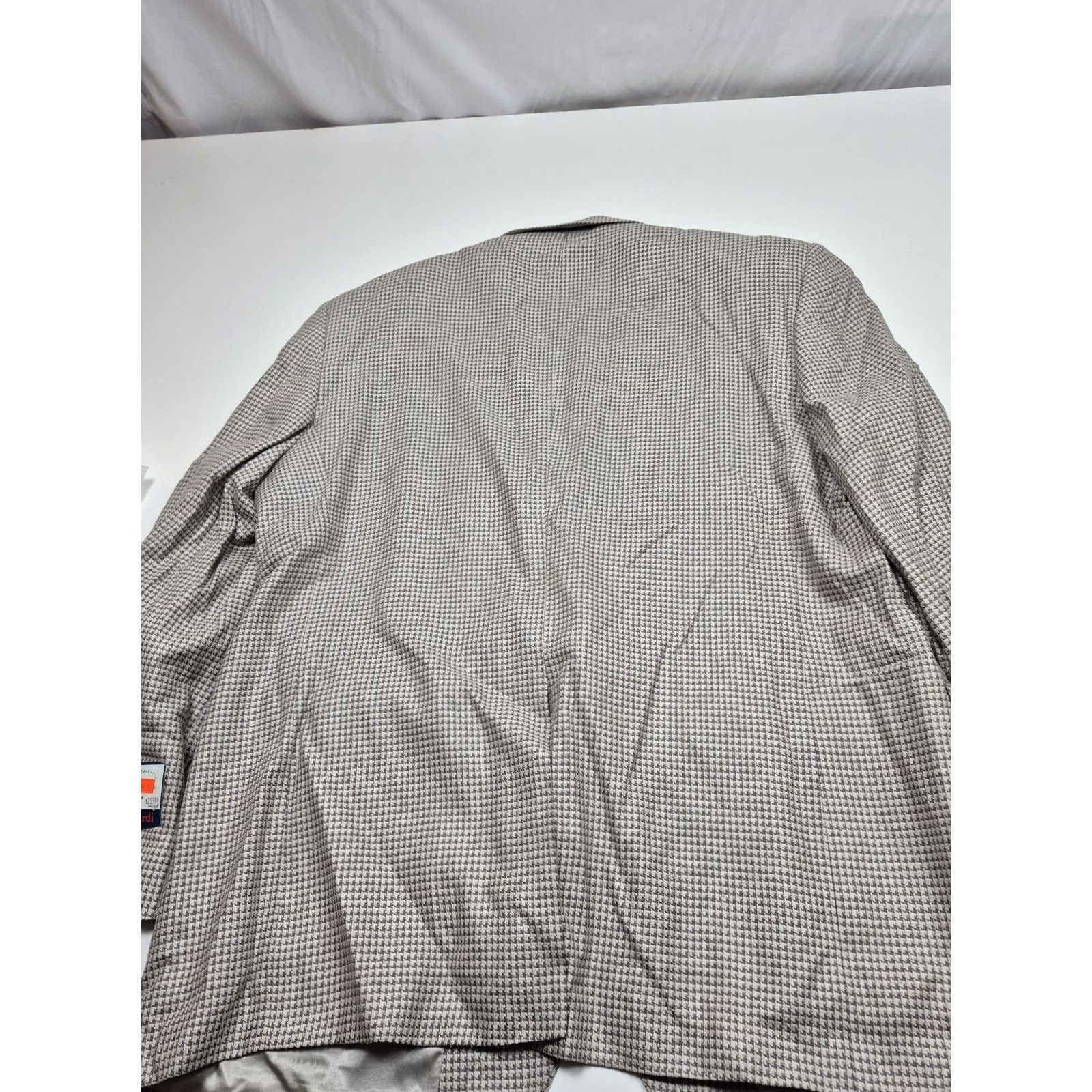 Vintage VTG Jahardi Blazer Mens 50 Long Beige Chateau Silk Blend Houndstooth Sport Coat Size 50R - 7 Thumbnail