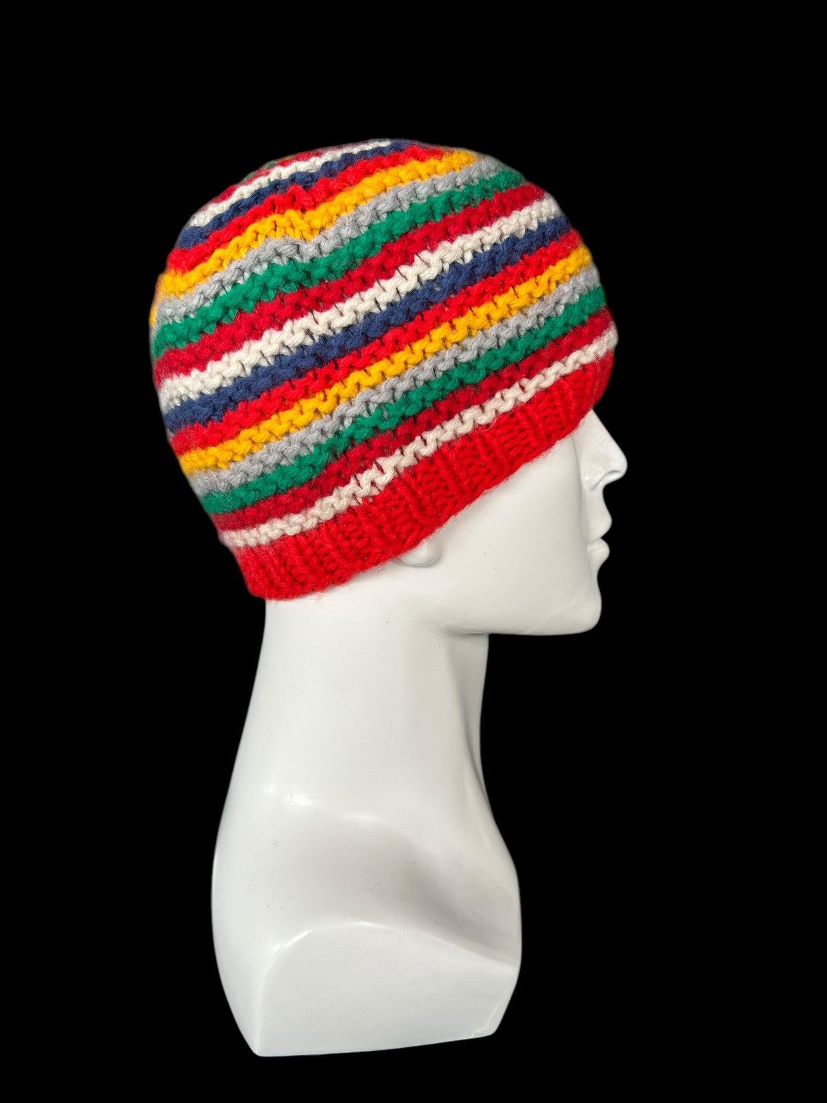 Japanese Brand × Kapital × Vintage Crochet Knitted Handmade Beanie Hats ☠️☠️ Size ONE SIZE - 3 Thumbnail