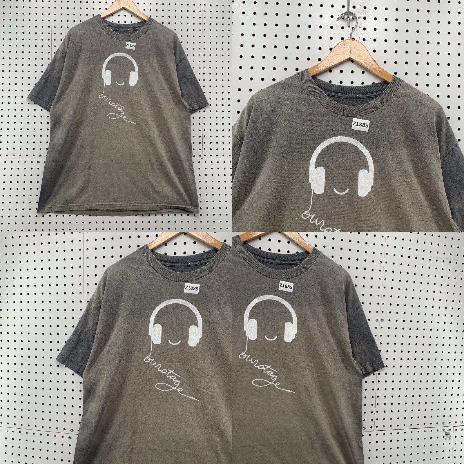 Vintage Our Stage Headphone Shirt Faded Gray Men XL 23x30 Music BAnd TEE Size US XL / EU 56 / 4 - 8 Thumbnail