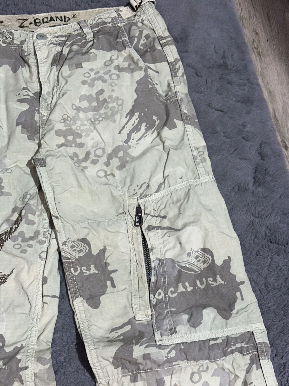 Z Brand Vintage Z-Brand "So Cal" Camo Cargo Pants Size US 34 / EU 50 - 6 Thumbnail