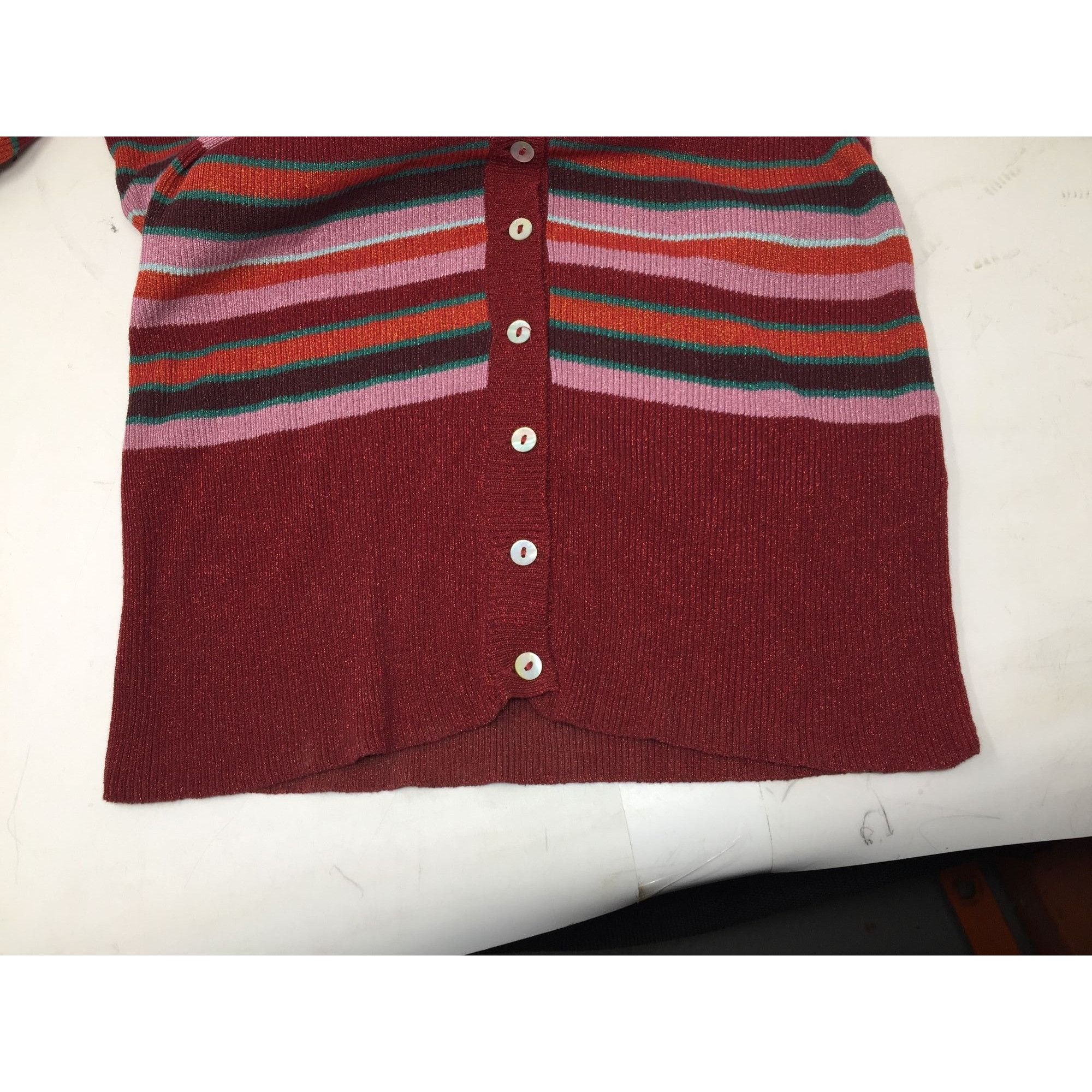 Zara ZARA KNIT SIZE SMALL WOMENS LONG SLEEVE STRIPED SHIRT/CARDIG Size S / US 4 / IT 40 - 6 Thumbnail