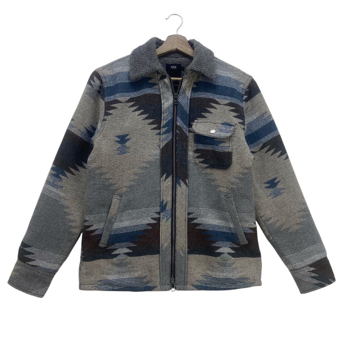Japanese Brand Azul by Moussy Street Fashion Native Fleece Sherpa Jacket Size US S / EU 44-46 / 1 - 2 Thumbnail