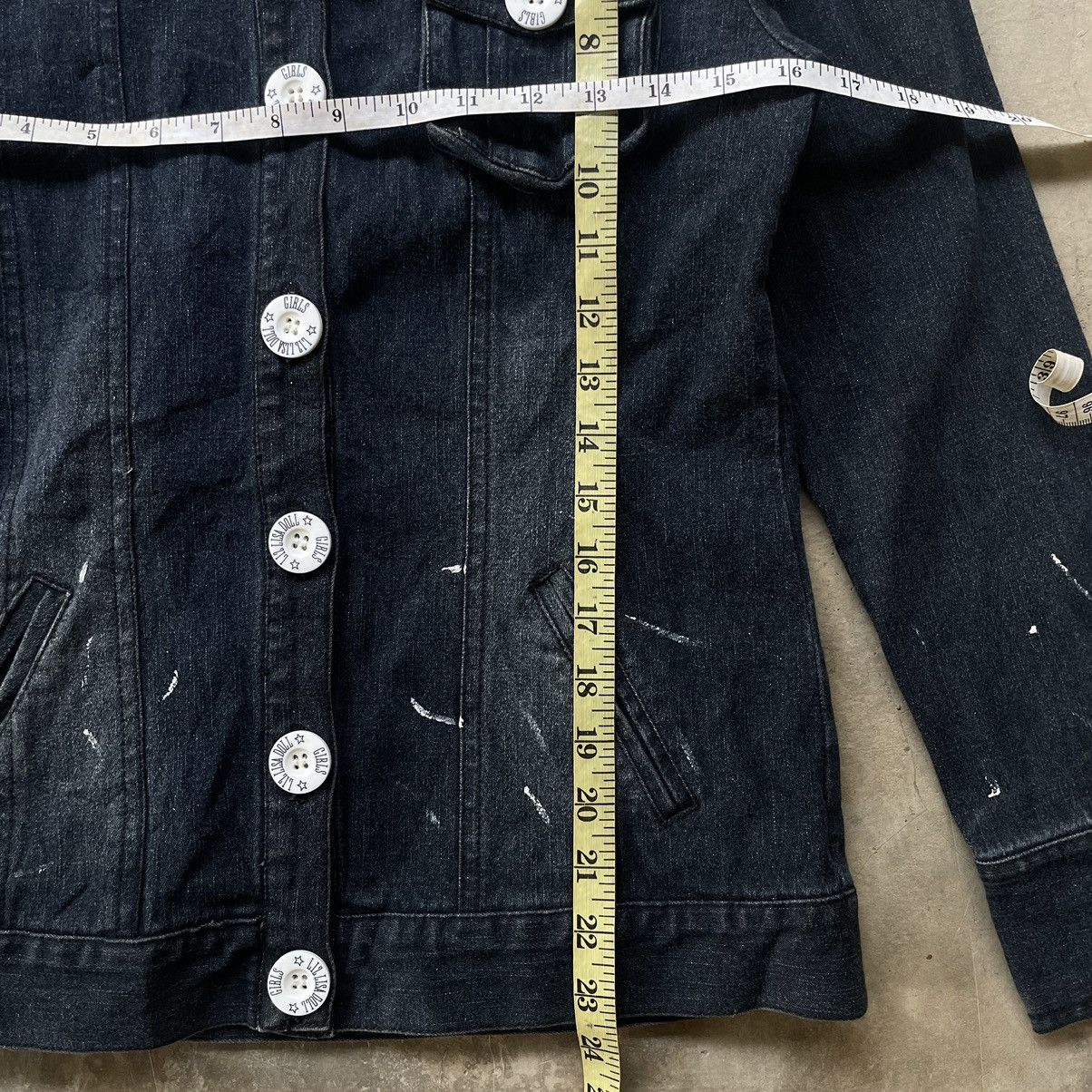 14th Addiction 2000s LIZ LISA DOLL GOTHIC PUNK SKULL POEM JACKET DENIM HOOD Size XS / US 0-2 / IT 36-38 - 3 Thumbnail