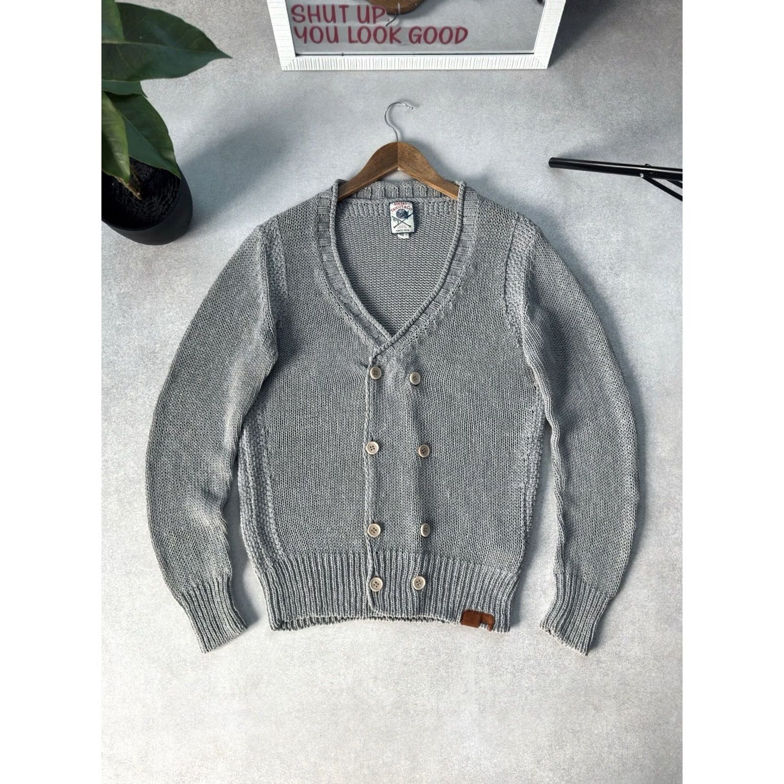 Diesel VINTAGE Diesel Cardigan Sweater Knit Button Up M Men Gray Cotton 90s City Streetwear Diesel Clothes Size US M / EU 48-50 / 2 - 2 Thumbnail