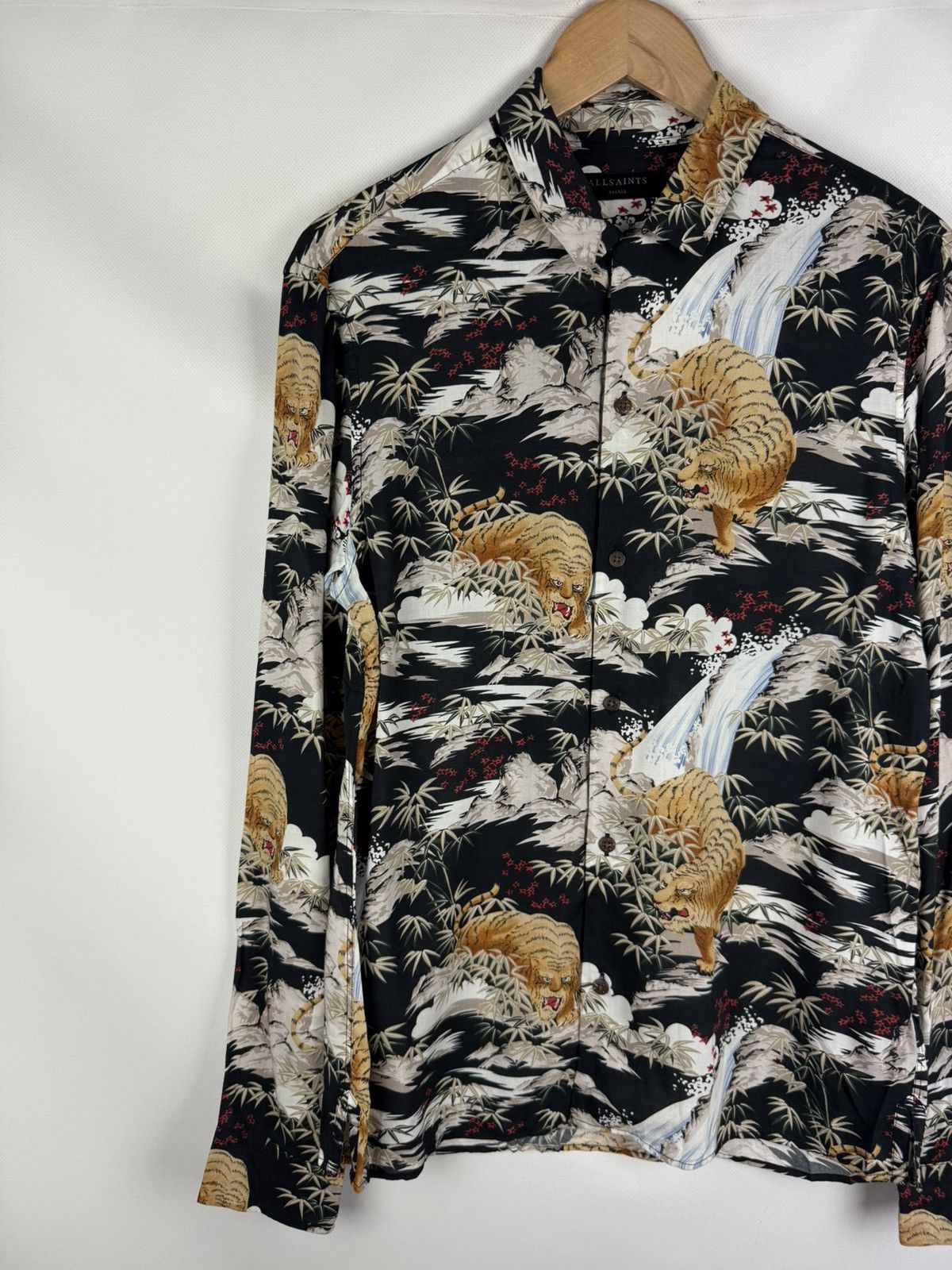 Allsaints × Japanese Brand Allsaints Sumatra LS Overprinted Viscose Button Up Shirt Size US S / EU 44-46 / 1 - 2 Thumbnail
