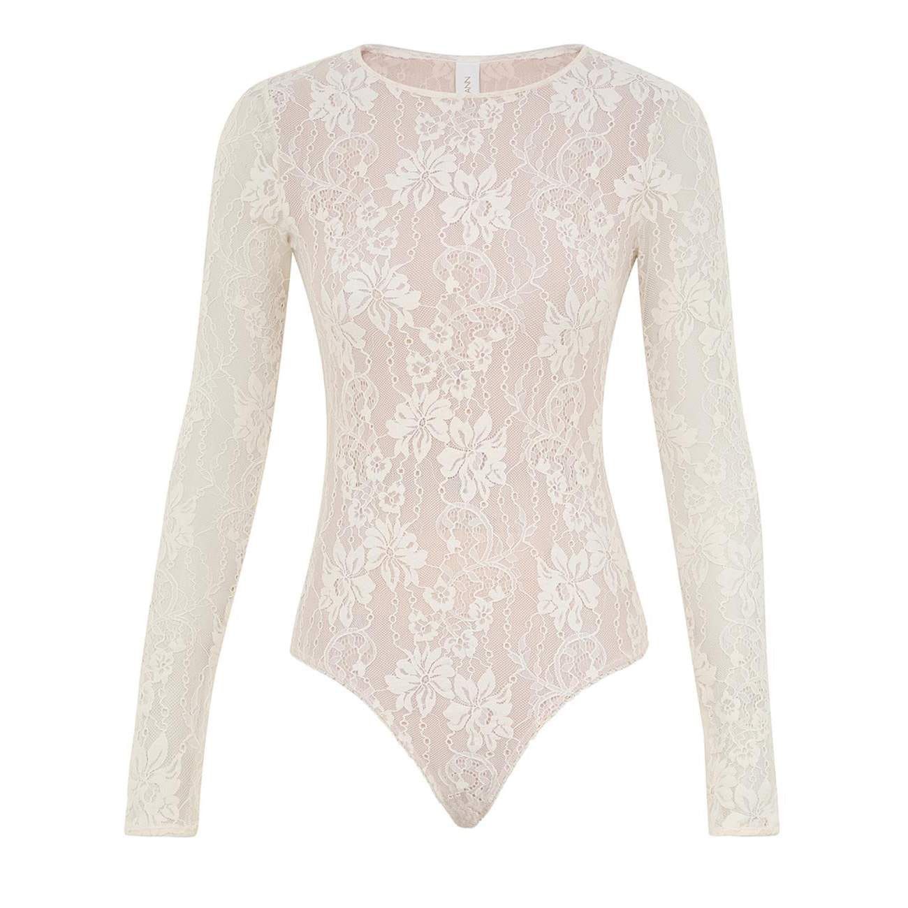 Zimmermann oc11z0825 Lace Bodysuit in Cream Size L / US 10 / IT 46 - 1 Thumbnail