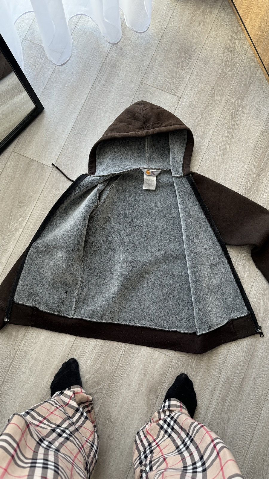 Carhartt × Vintage Vintage Carhartt Hoodie Sweatshirt Faded Brown Size S / US 4 / IT 40 - 6 Thumbnail