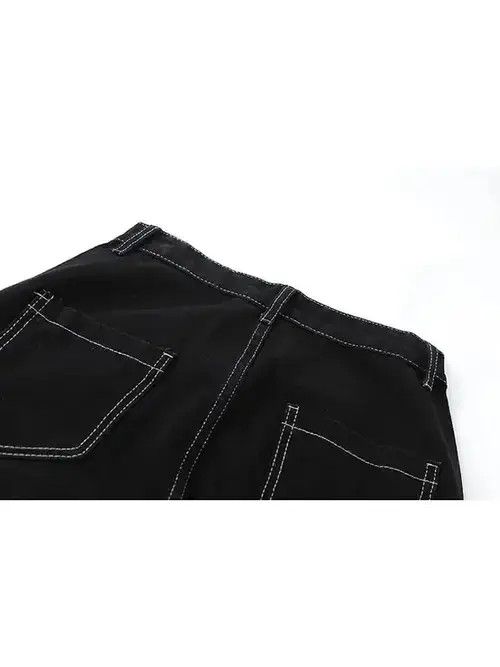 Japanese Brand Black Cargo Carpenter Denim Jeans Size US 32 / EU 48 - 3 Thumbnail