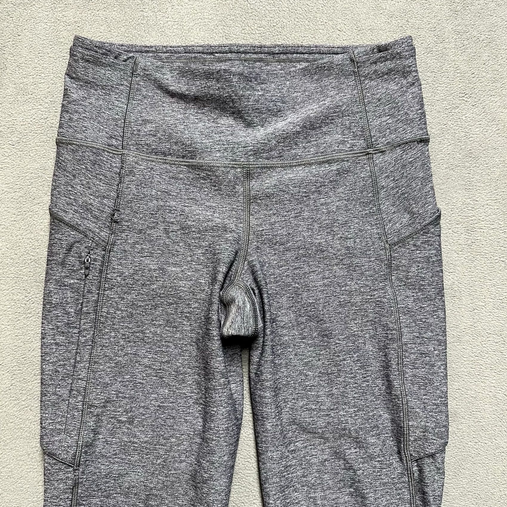 Lululemon Lululemon Leggings Womens 4 Heather Gray Run On Crop Athletic Stretch EUC Size 27" / US 4 / IT 40 - 3 Thumbnail