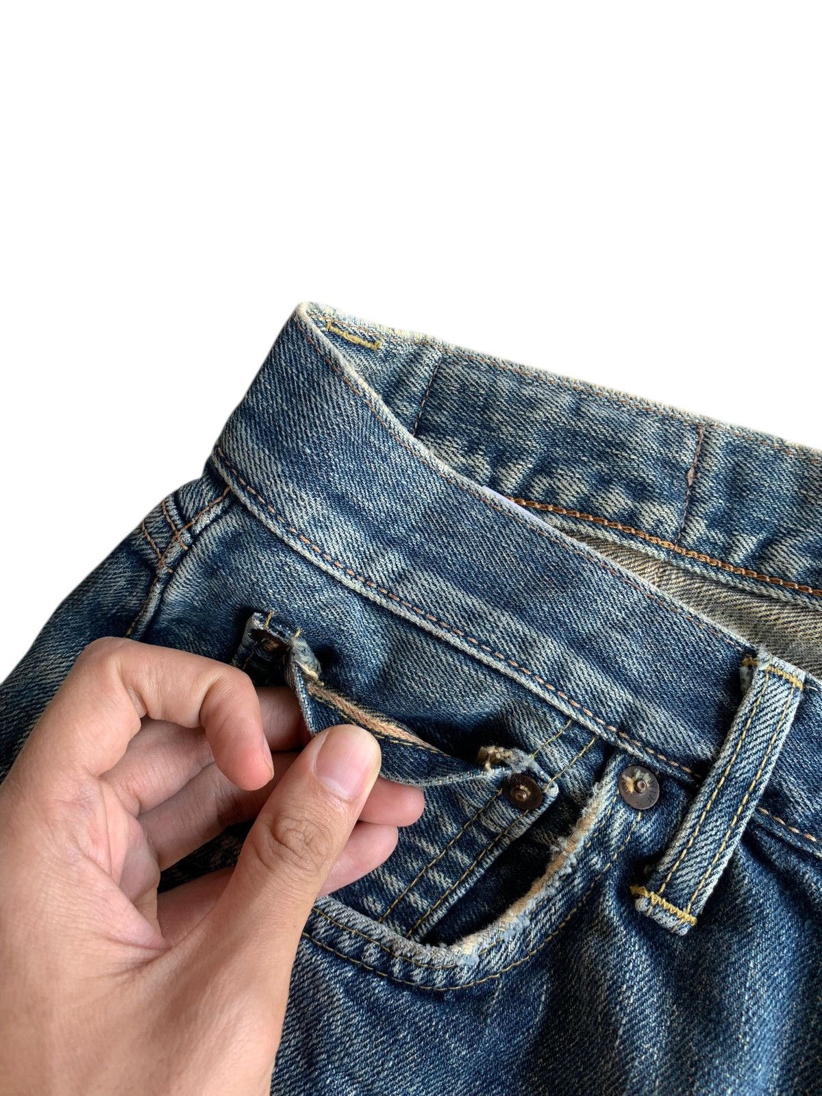 Edwin × Kapital × Vintage VINTAGE EDWIN 505 SELVEDGE RUSTY DISTRESSED DENIM Size US 30 / EU 46 - 13 Thumbnail