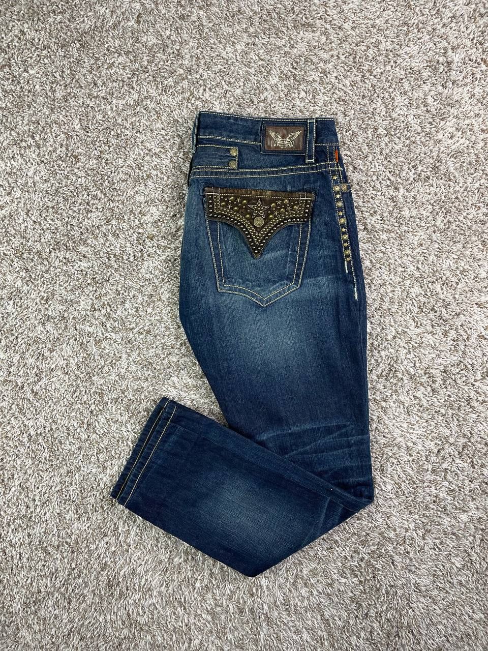 Robins Jeans Robin's Jean Leather Flap Studded Stars Jeans | Grailed