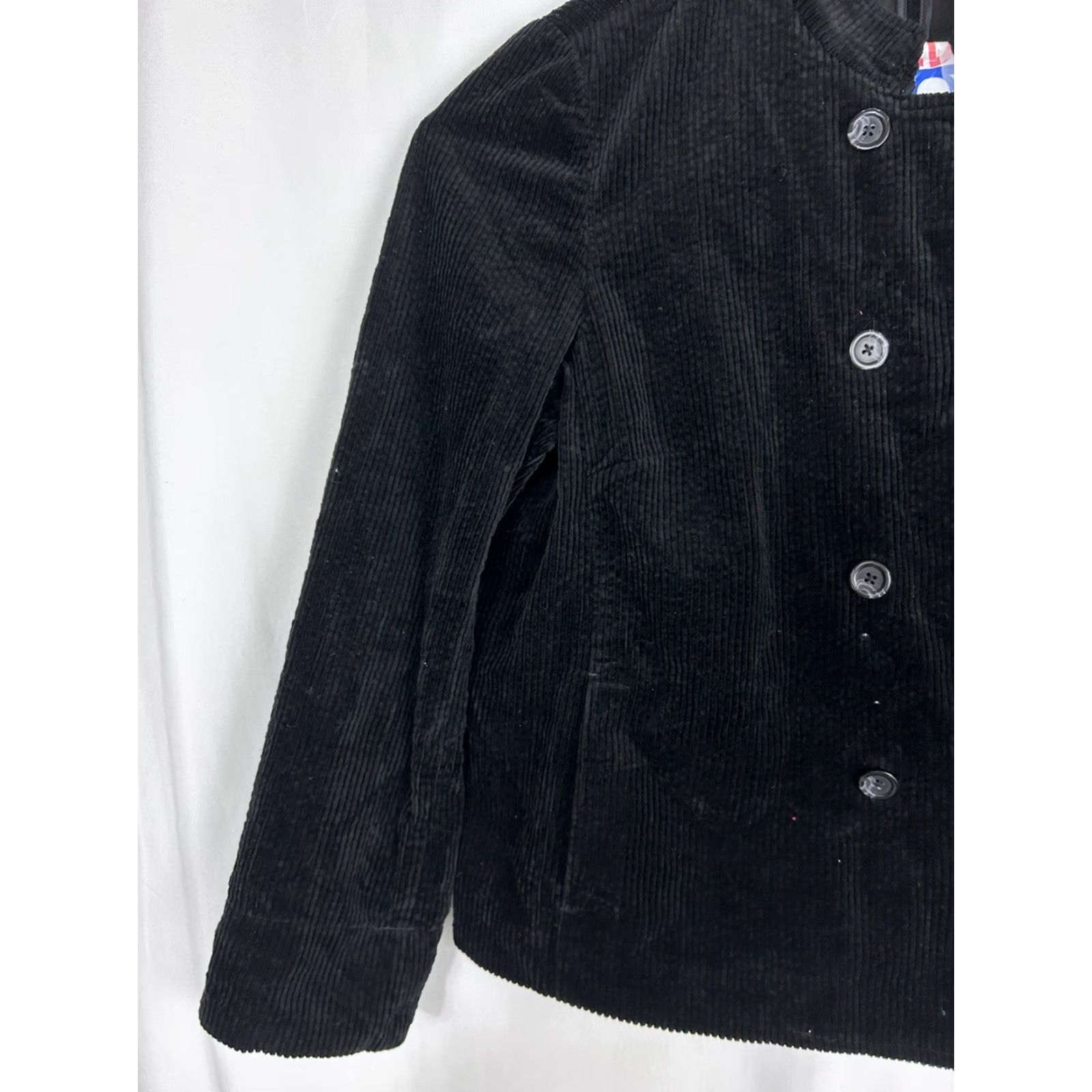 J. Jill J. Jill Double Breasted Jacket Cotton Corduroy Black XL Velvet Cuff Women Size XL / US 12-14 / IT 48-50 - 3 Thumbnail