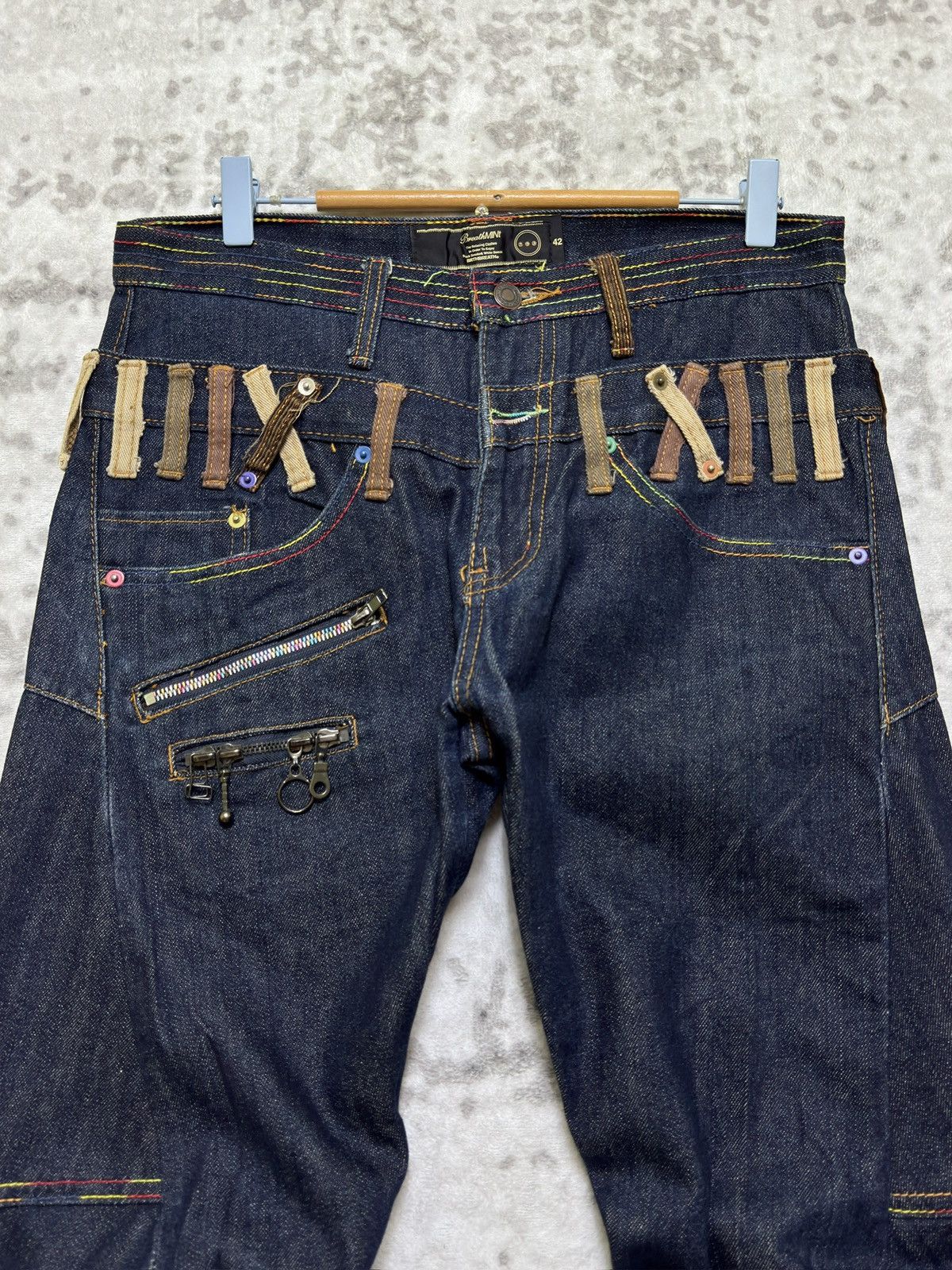 If Six Was Nine Japanese Archive BreathMINt Double Waist Punk Denim Pants Size US 31 - 3 Thumbnail