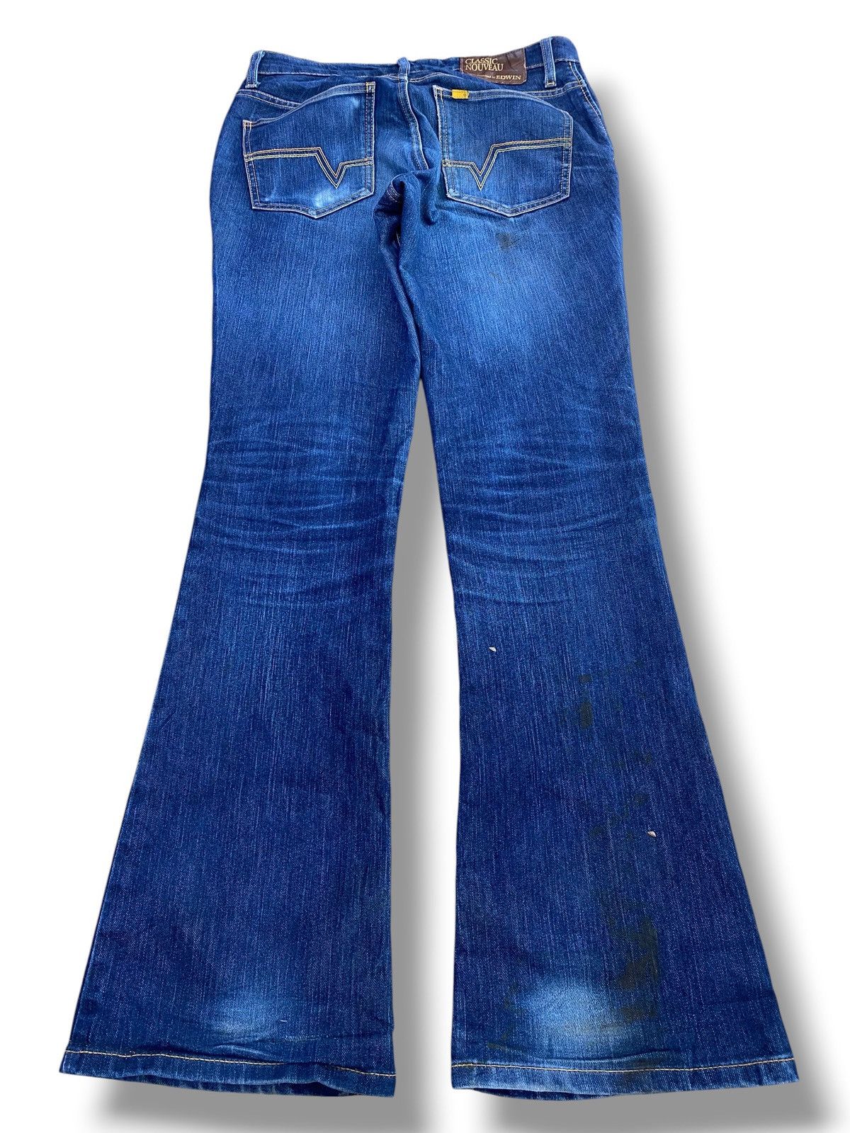 Edwin Vintage Edwin Faded Wash Ripped Style Flare Jeans Size US 30 / EU 46 - 3 Thumbnail