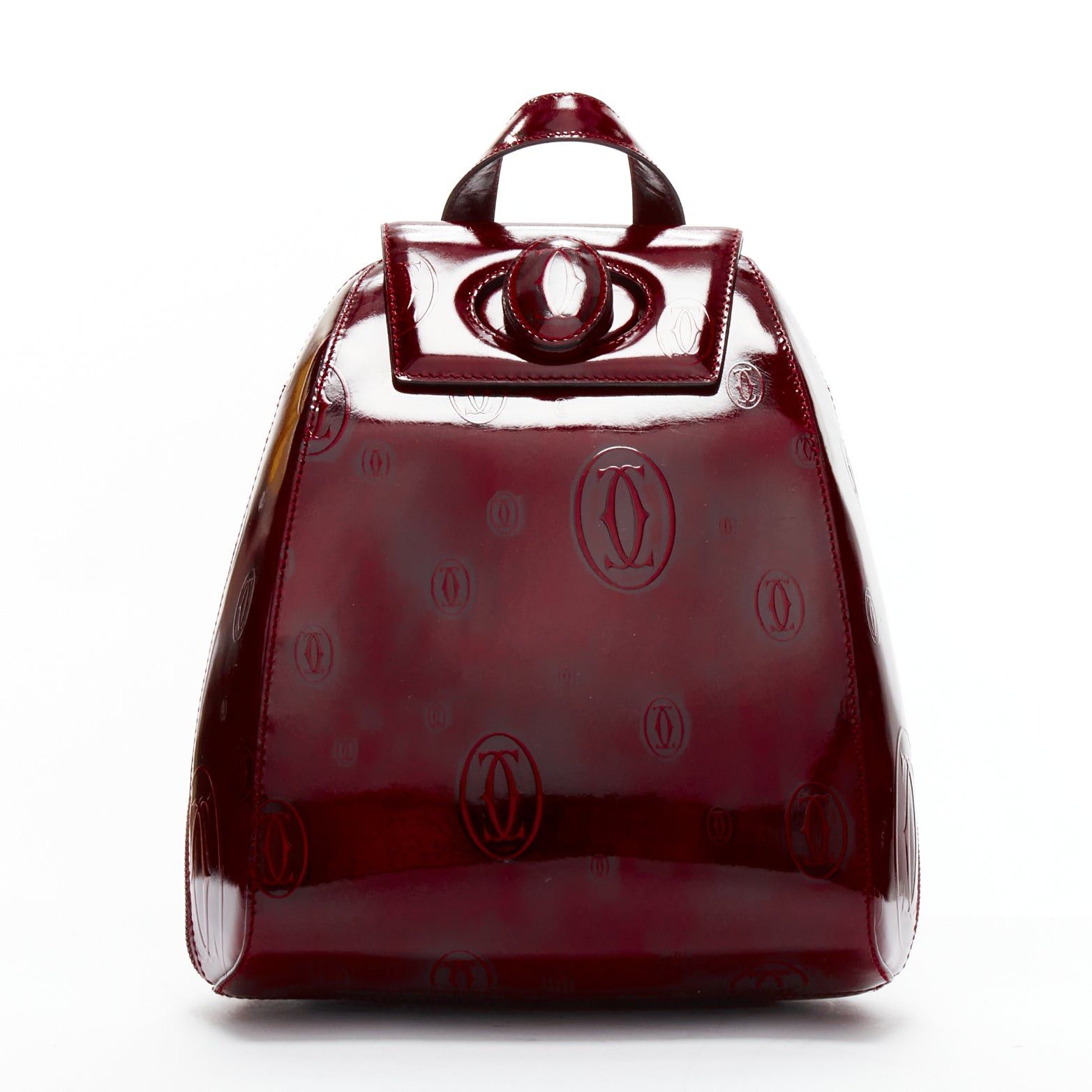Cartier CARTIER Happy Birthday Bordeaux red hard calfskin logo boxy backpack Size ONE SIZE - 1 Thumbnail