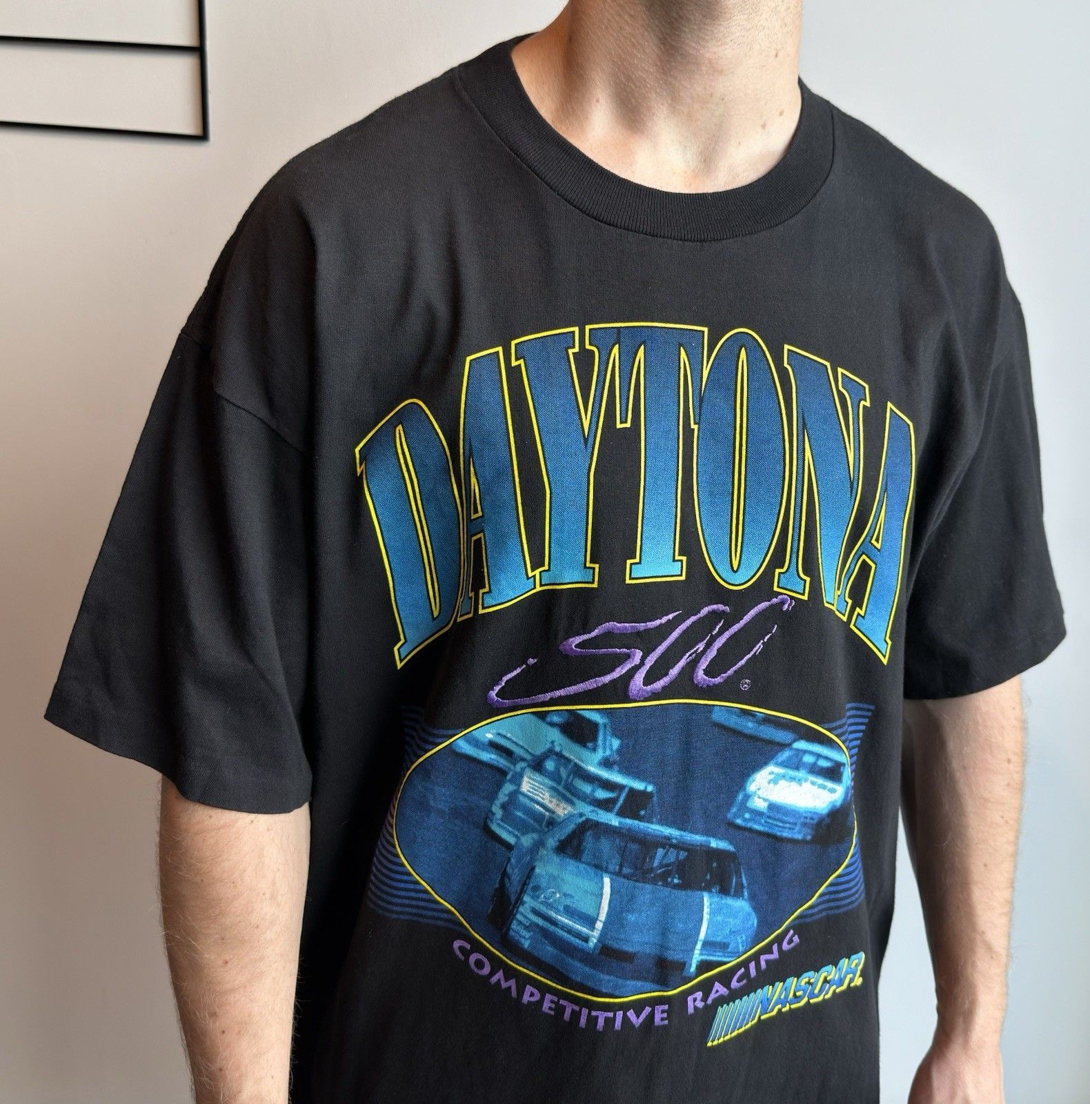Vintage Vintage 90s Daytona 500 Nascar Racing T-Shirt Single Stitch Size US XL / EU 56 / 4 - 2 Thumbnail