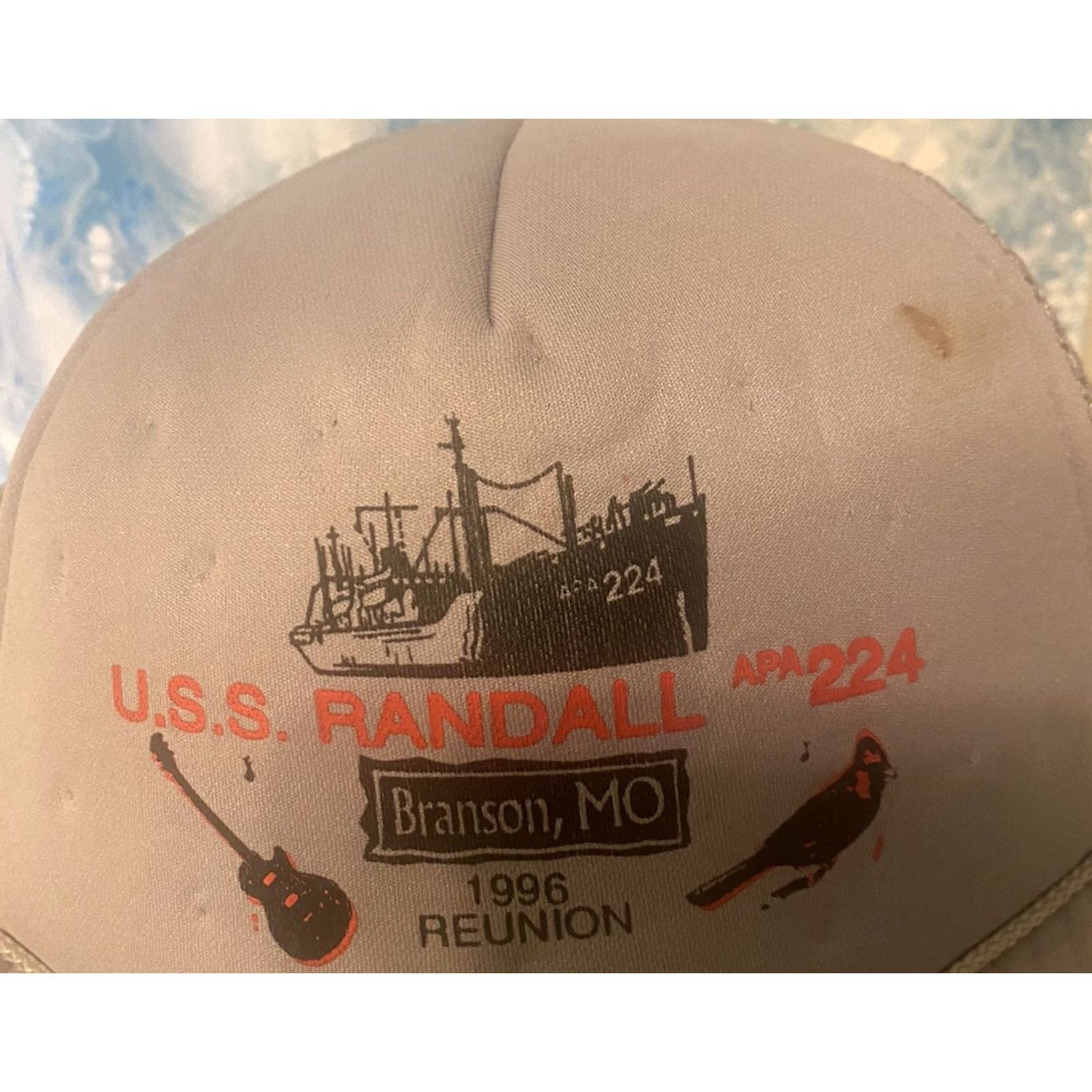 Vintage VINTAGE U.S.S Randall APA 224 Branson, MO Reunion Snapback Hat 1996 Gray Size ONE SIZE - 7 Thumbnail
