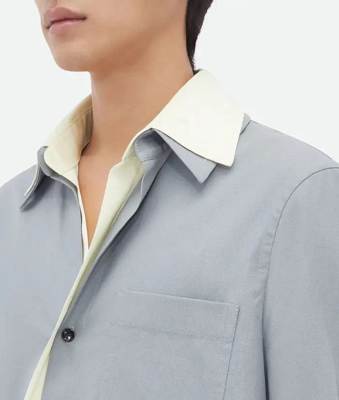 Bottega Veneta o1s1rm0326 Relaxed Fit Linen Double Shirt in Vapor/Camomile Size US L / EU 52-54 / 3 - 5 Thumbnail