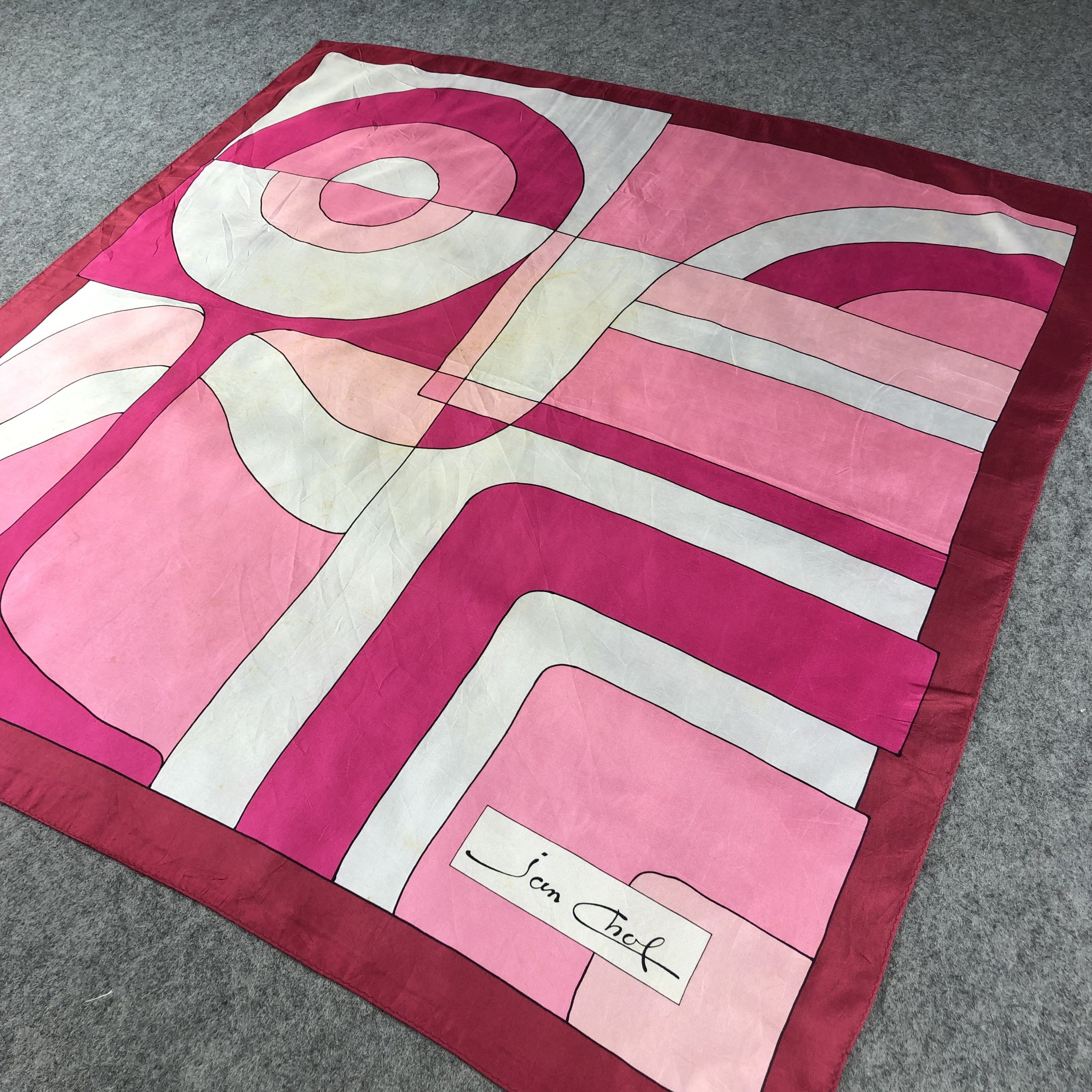 Vintage Jan Chol Abstract Silk Scarf M915 Size ONE SIZE - 2 Thumbnail