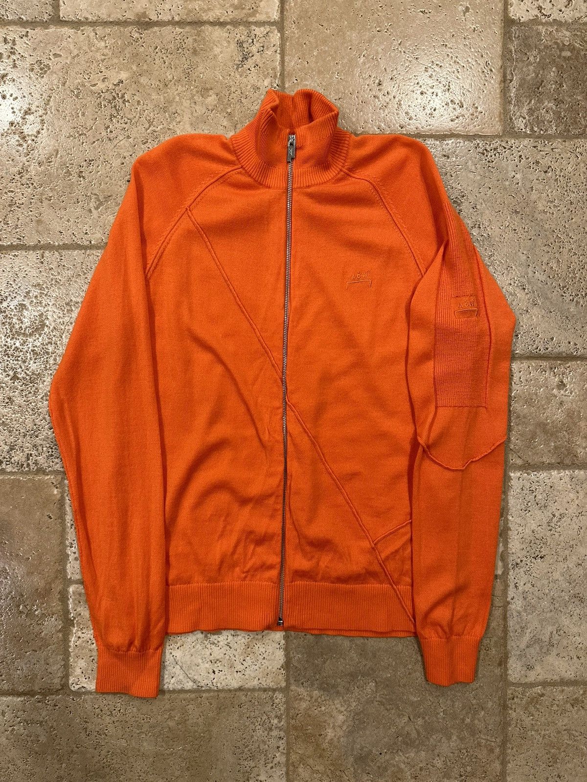 A-COLD-WALL* A-Cold-Wall Zip Up Orange Turtleneck Cardigan Sweater Size US L / EU 52-54 / 3 - 3 Thumbnail