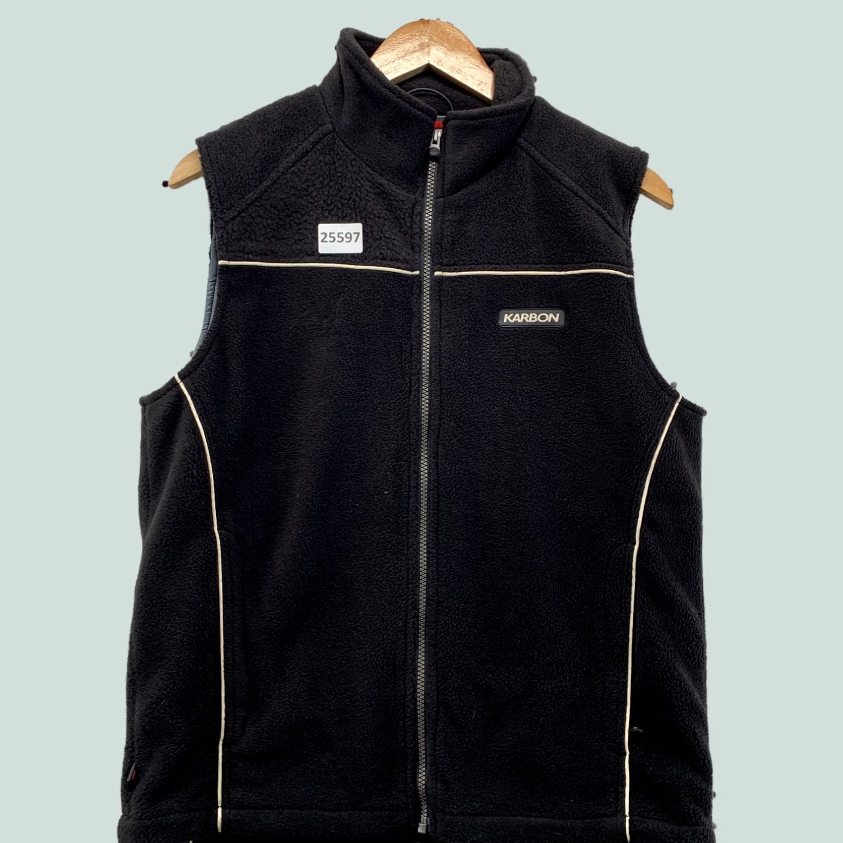 Vintage Karbon Fleece Sherpa Full Zip Vest Jacket Black XS Adult Sleeveless 20.5x25.5 Jacket Men XS Black Fleece Sherpa Full Zip Vest Jacket Size US XS / EU 42 / 0 - 1 Thumbnail