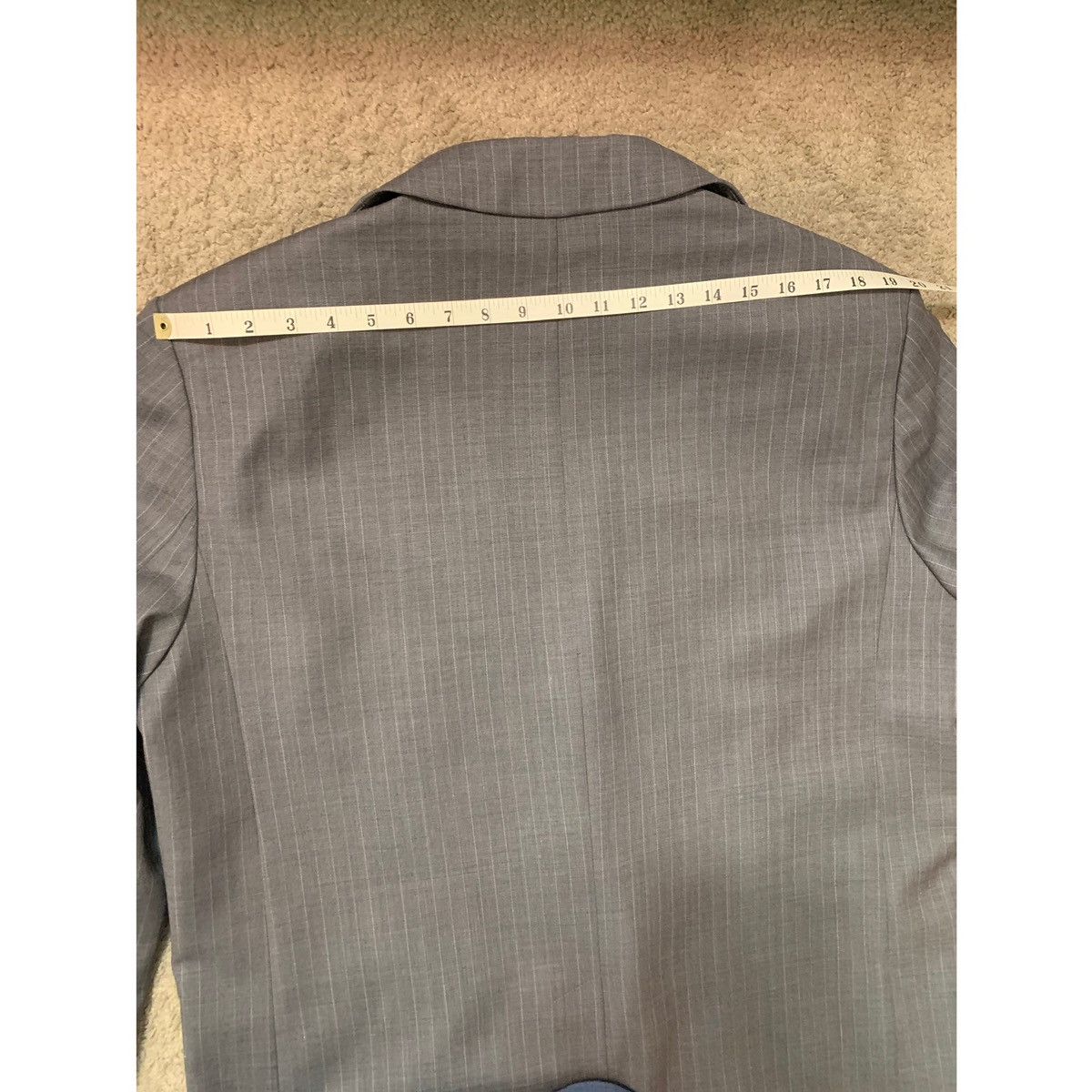 Helmut Lang HELMUT LANG OVERSIZED GRAY PINSTRIPES BLAZER Size 44L - 10 Thumbnail