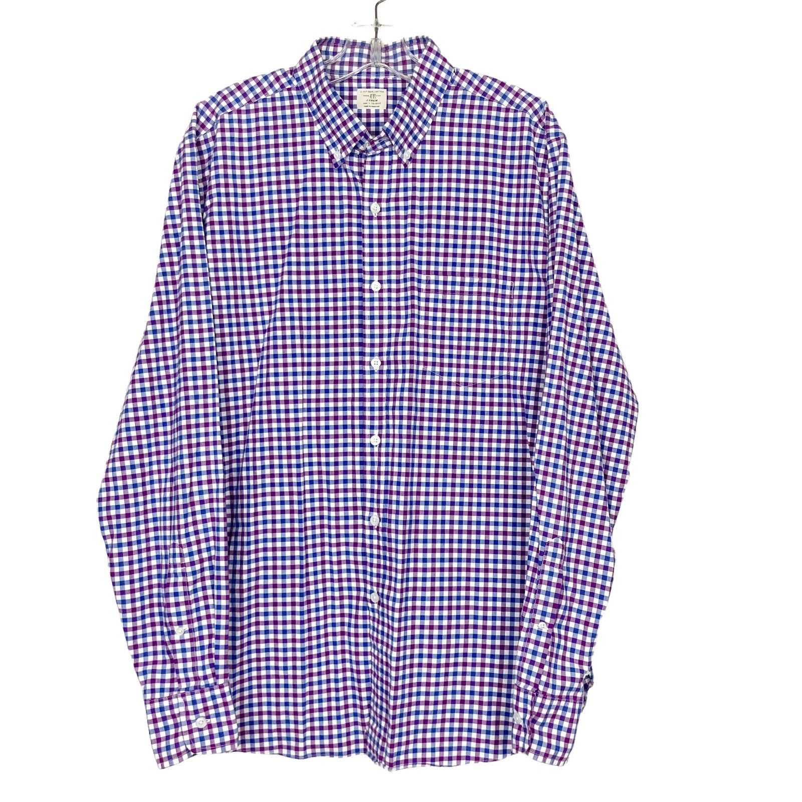 J.Crew J. Crew Purple Blue White Plaid Long Sleeve Button Down Sz L Size US L / EU 52-54 / 3 - 1 Thumbnail
