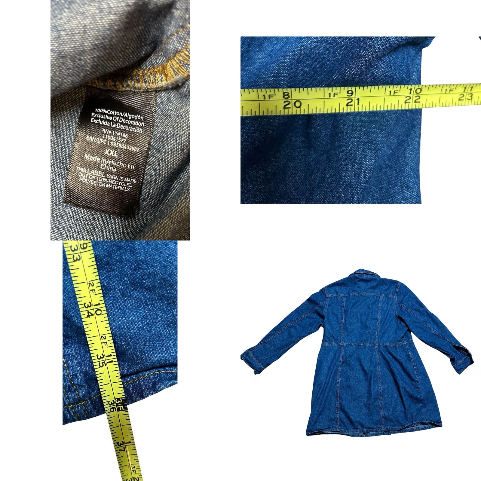 Frye Frye Women's Blue Denim Button Down Long Sleeve Belted Midi Dress Size 2XL Size XXL / US 16-18 / IT 52-54 - 8 Thumbnail