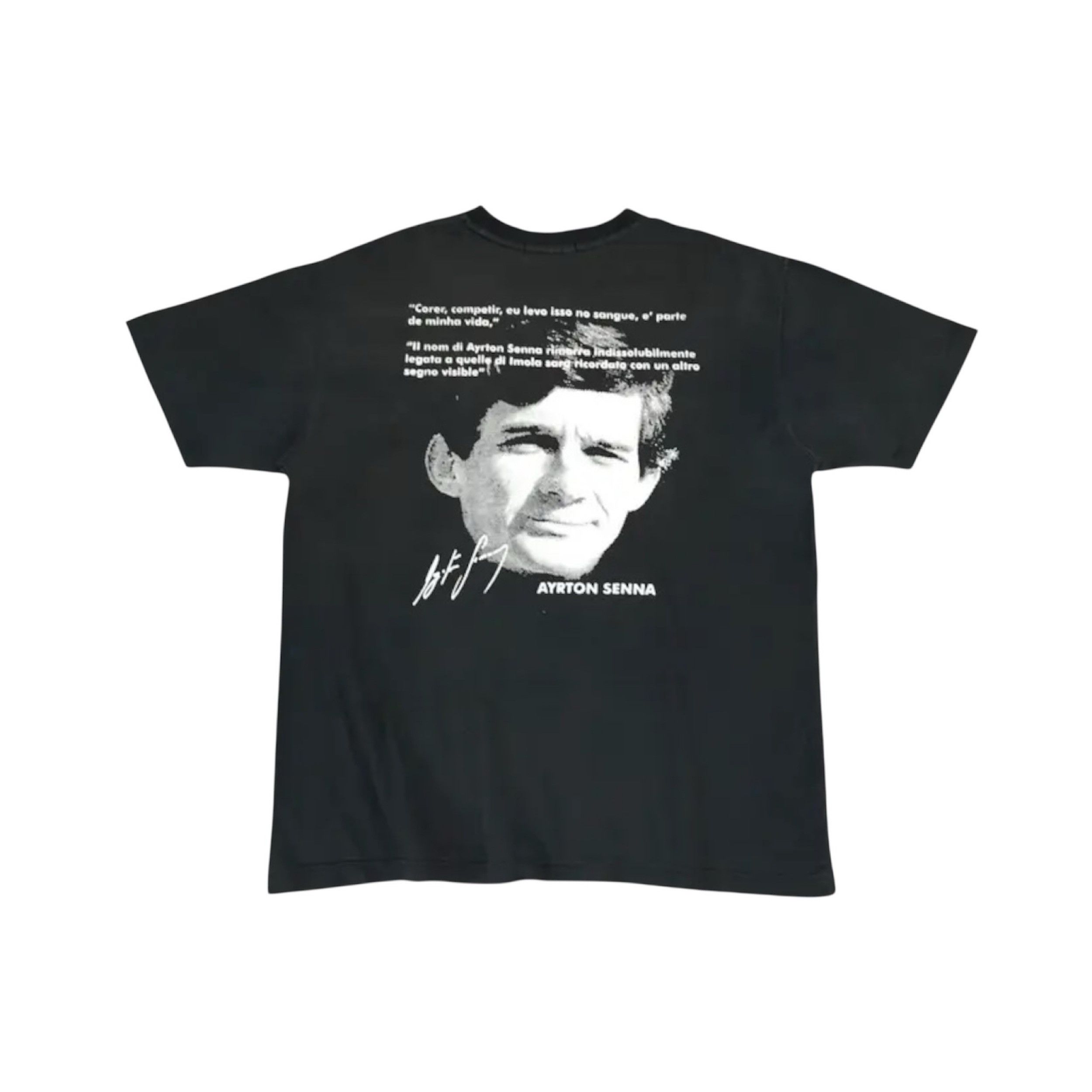 Vintage Vintage Ayrton Senna F1 Grand Prix The Legend T-Shirt Size US XL / EU 56 / 4 - 2 Thumbnail
