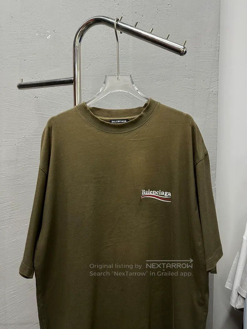 Balenciaga Balenciaga Military Green Coke Embroidered Short Sleeve Size US M / EU 48-50 / 2 - 2 Thumbnail