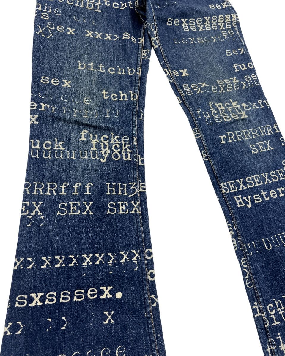 Hysteric Glamour Hysteric Glamour “fuck,sex,bitch” Typewriter Flared Denim Size 26" / US 2 / IT 38 - 2 Thumbnail