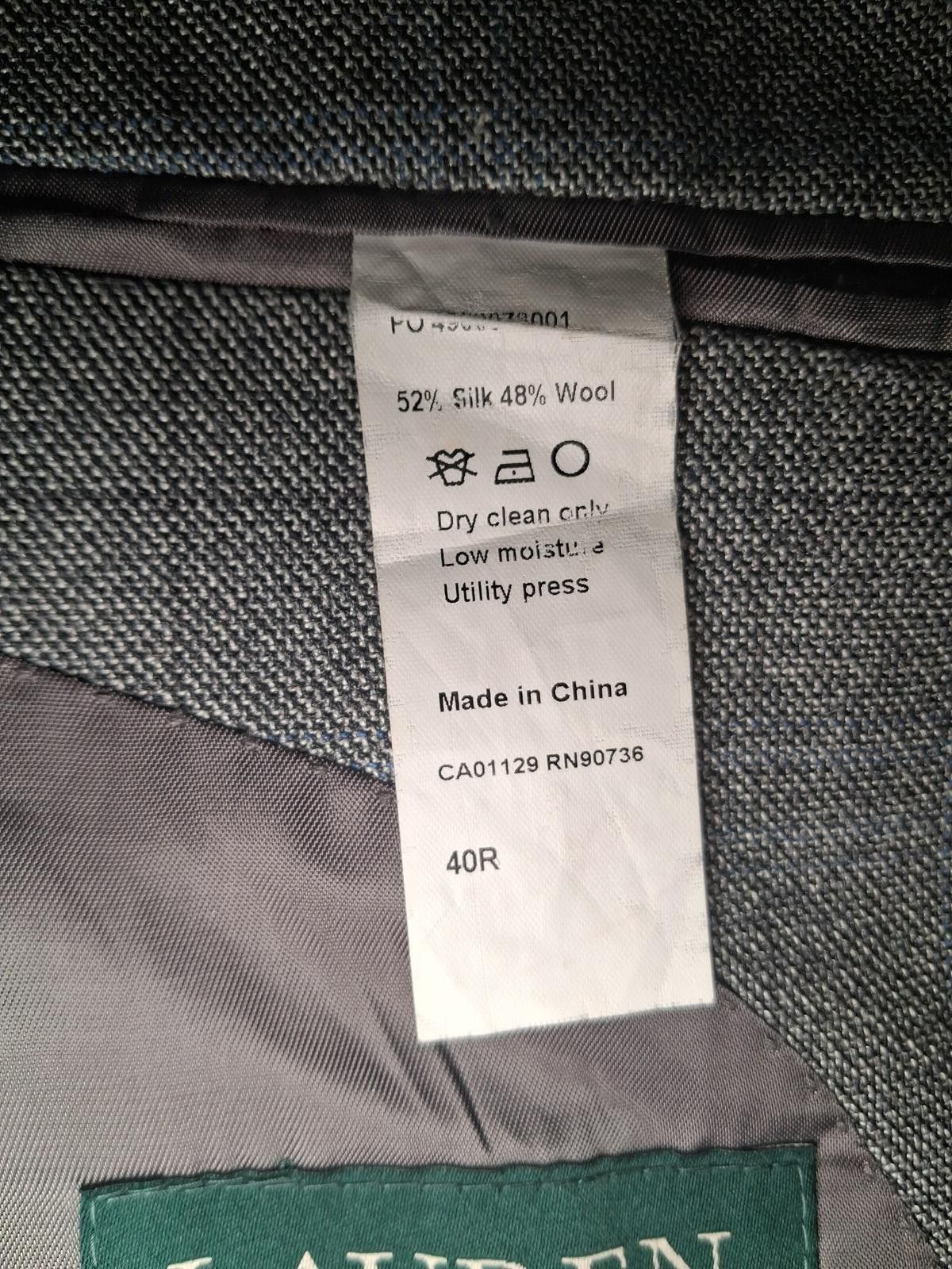 Polo Ralph Lauren Ralph Lauren Sport Coat Mens 40R Gray Plaid Sharkskin Silk Size 40R - 3 Thumbnail