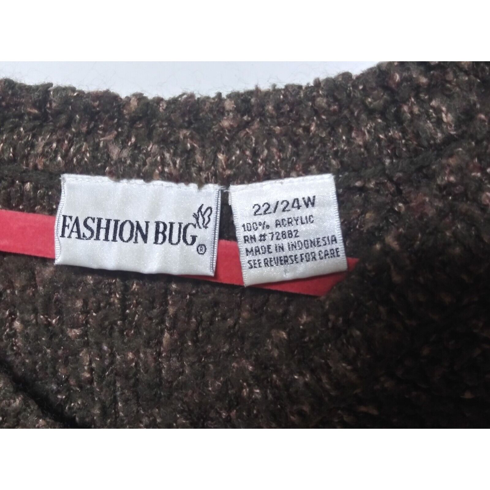 Vintage FASHION BUG Sweater Olive green 22/24W Chunky womens Size 3XL / US 20-22 - 5 Thumbnail