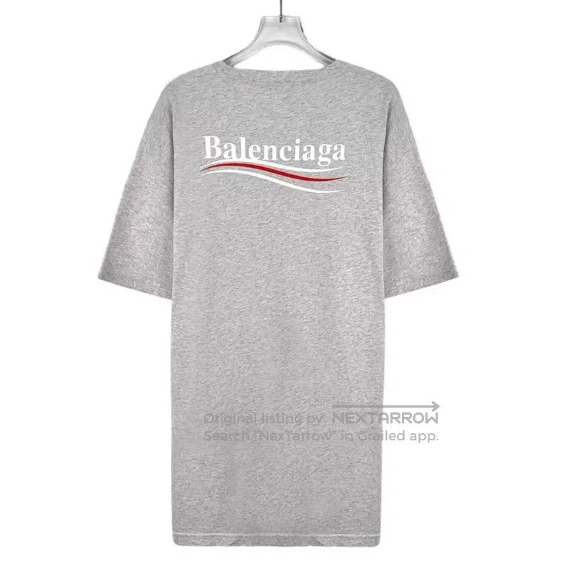 Balenciaga Balenciaga Gray Logo Letter Embroidered Cotton Crew Neck S Size US S / EU 44-46 / 1 - 2 Thumbnail
