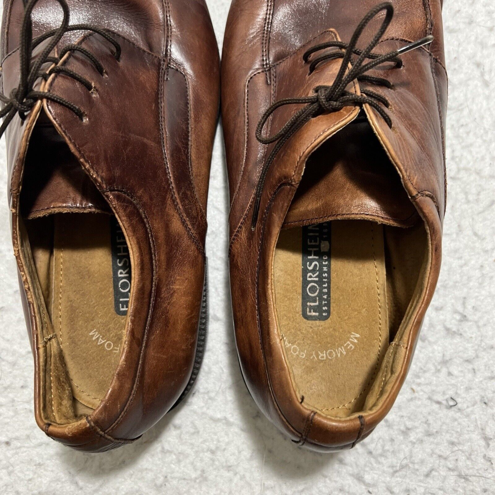 Florsheim Florsheim Mens 10 D Leather Brown Lace Up Oxford Dress Shoes Size US 10 / EU 43 - 7 Thumbnail