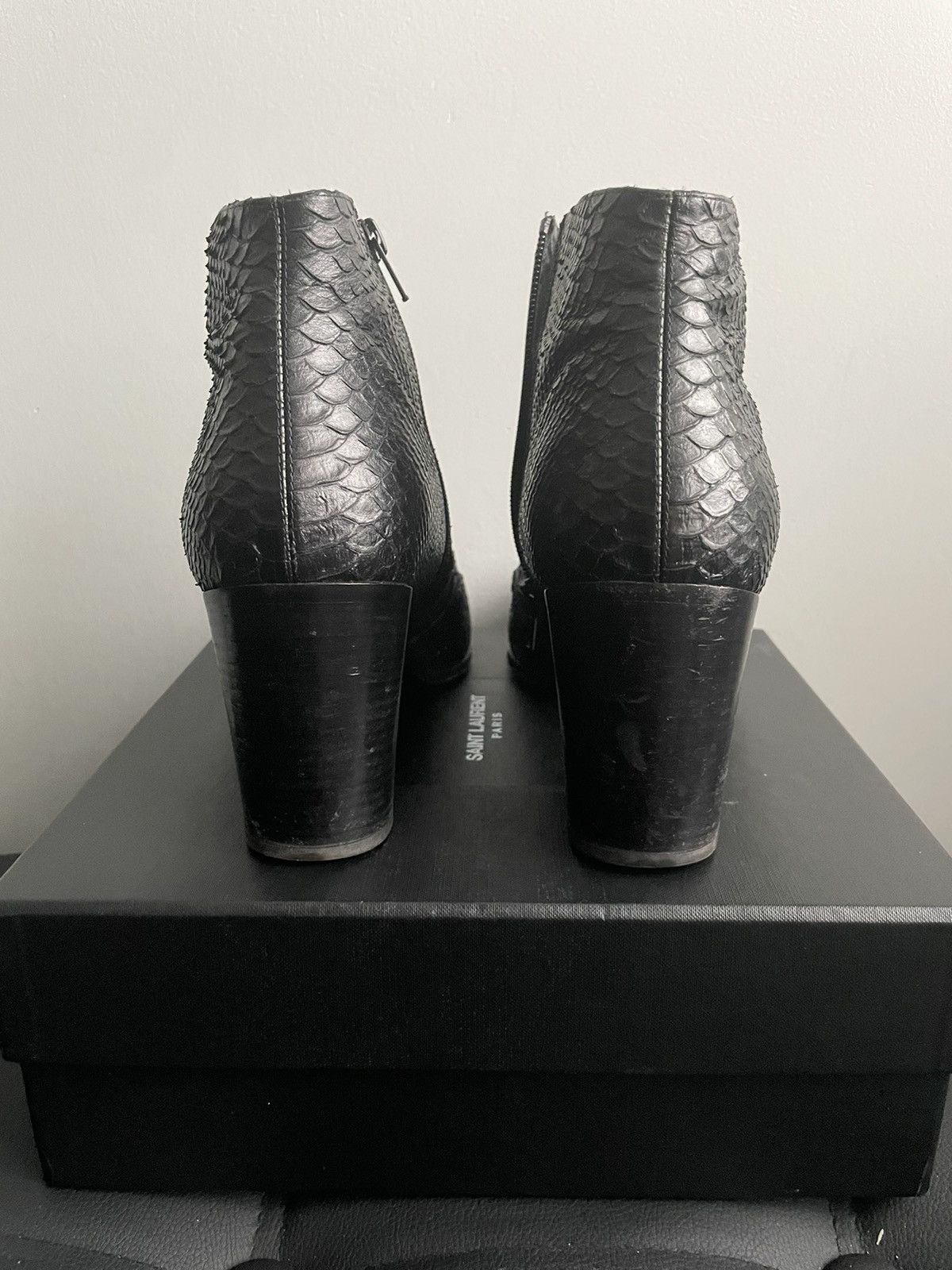 Hedi Slimane × Saint Laurent Paris FW15 Python French 85 Boots Size US 10 / EU 43 - 2 Thumbnail
