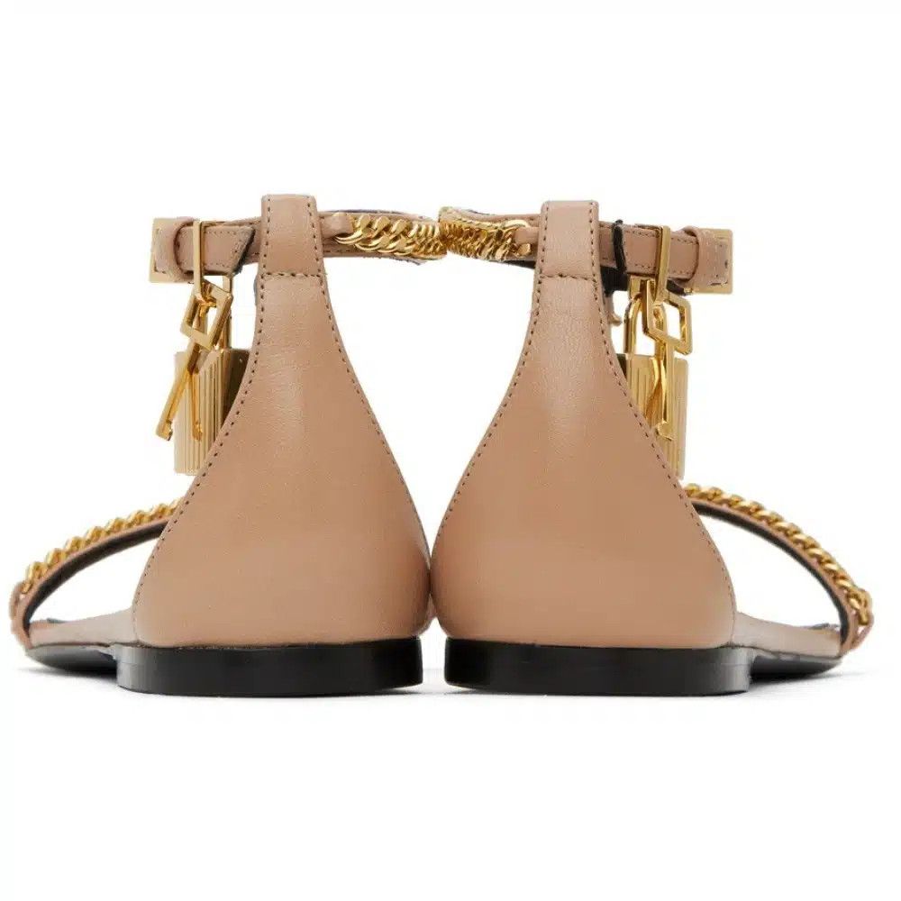Tom Ford o1loc1c0325 W3218 Padlock Chain Flats in Beige Size US 8.5 / IT 38.5 - 3 Thumbnail
